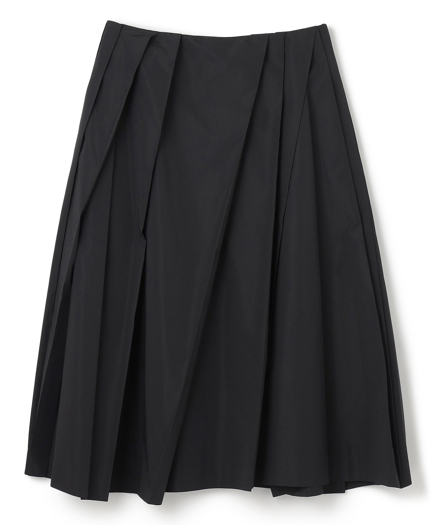 POLYESTER SILK TAFFETA / PLEATED A-LINE SKIRT