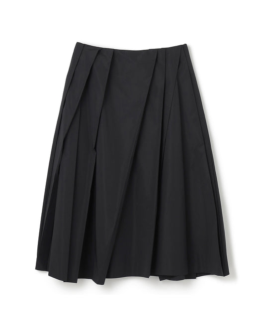 POLYESTER SILK TAFFETA / PLEATED A-LINE SKIRT