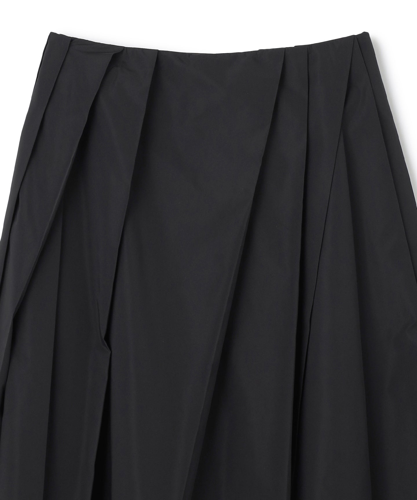 POLYESTER SILK TAFFETA / PLEATED A-LINE SKIRT