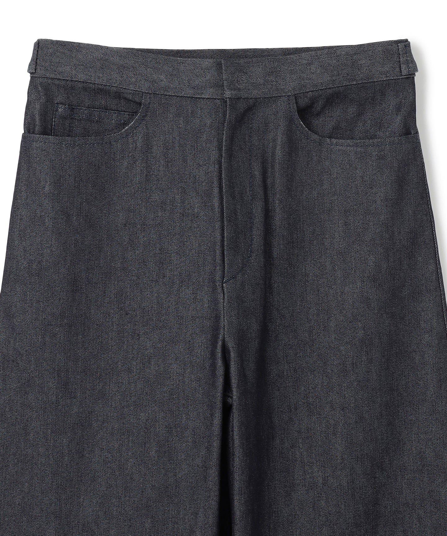 COTTON SILK DENIM / STRAIGHT TSUTSUMU  PANTS
