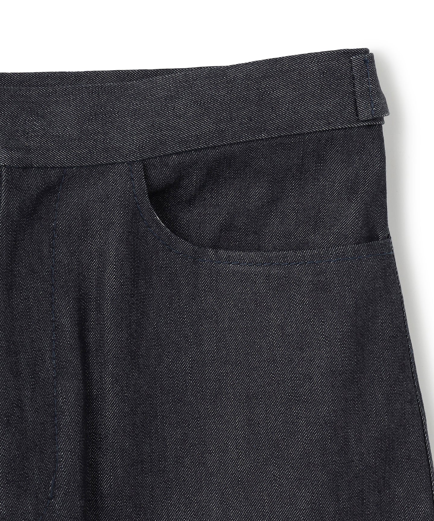 COTTON SILK DENIM / STRAIGHT TSUTSUMU  PANTS