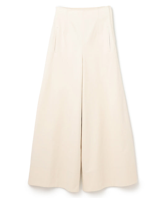 COTTON TWILL / WIDE LEG HIGH WAIST PANTS