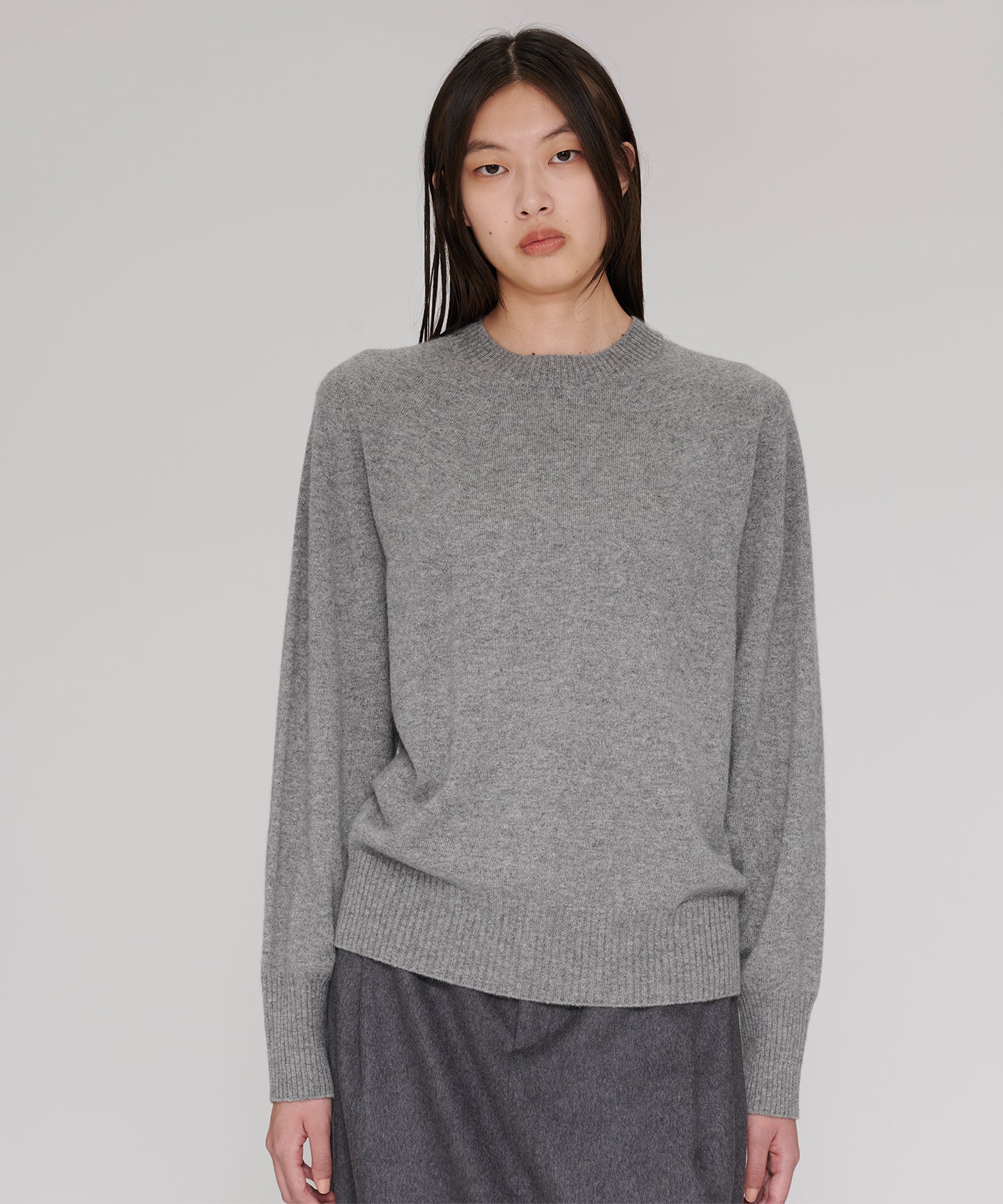 CASHMERE MIDDLE  GAUGE / CREWNECK KNIT