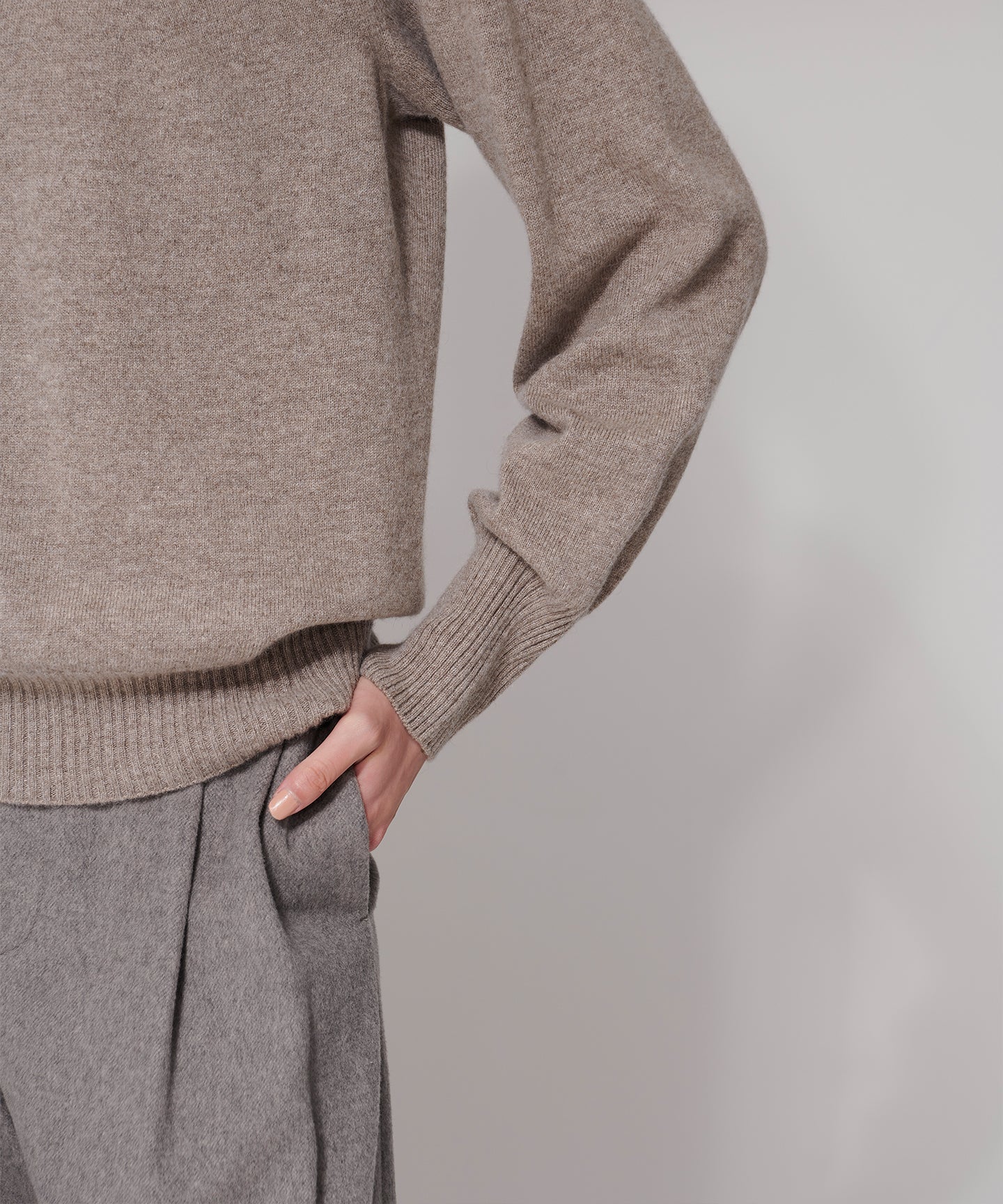 CASHMERE MIDDLE  GAUGE / CREWNECK KNIT