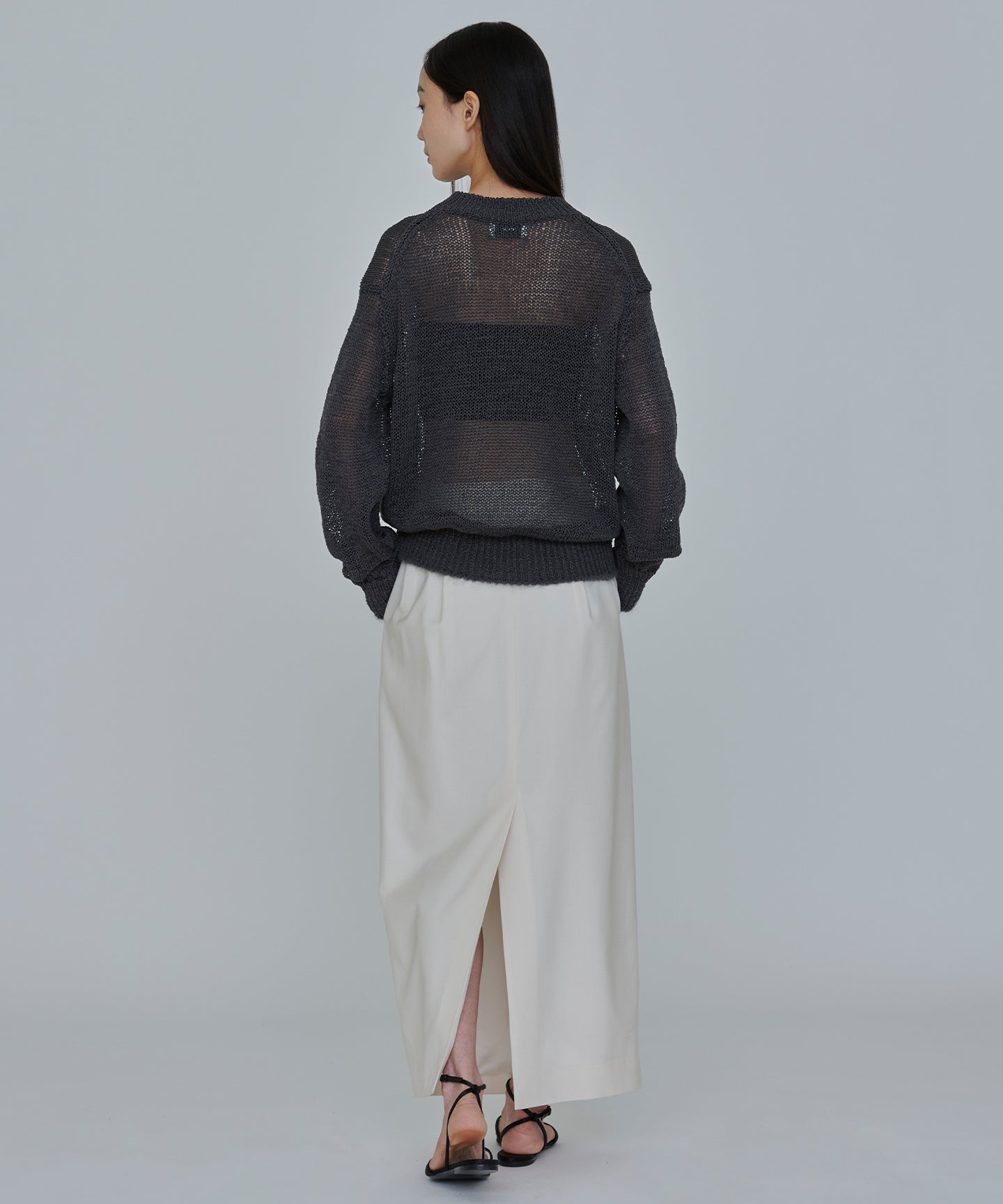 WORSTED TROPICAL / TUCKED SKIRT