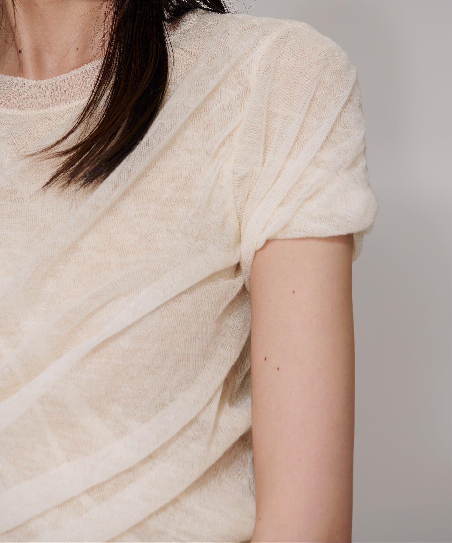 WOOL HIGH TWIST / HALF SLEEVES KNIT