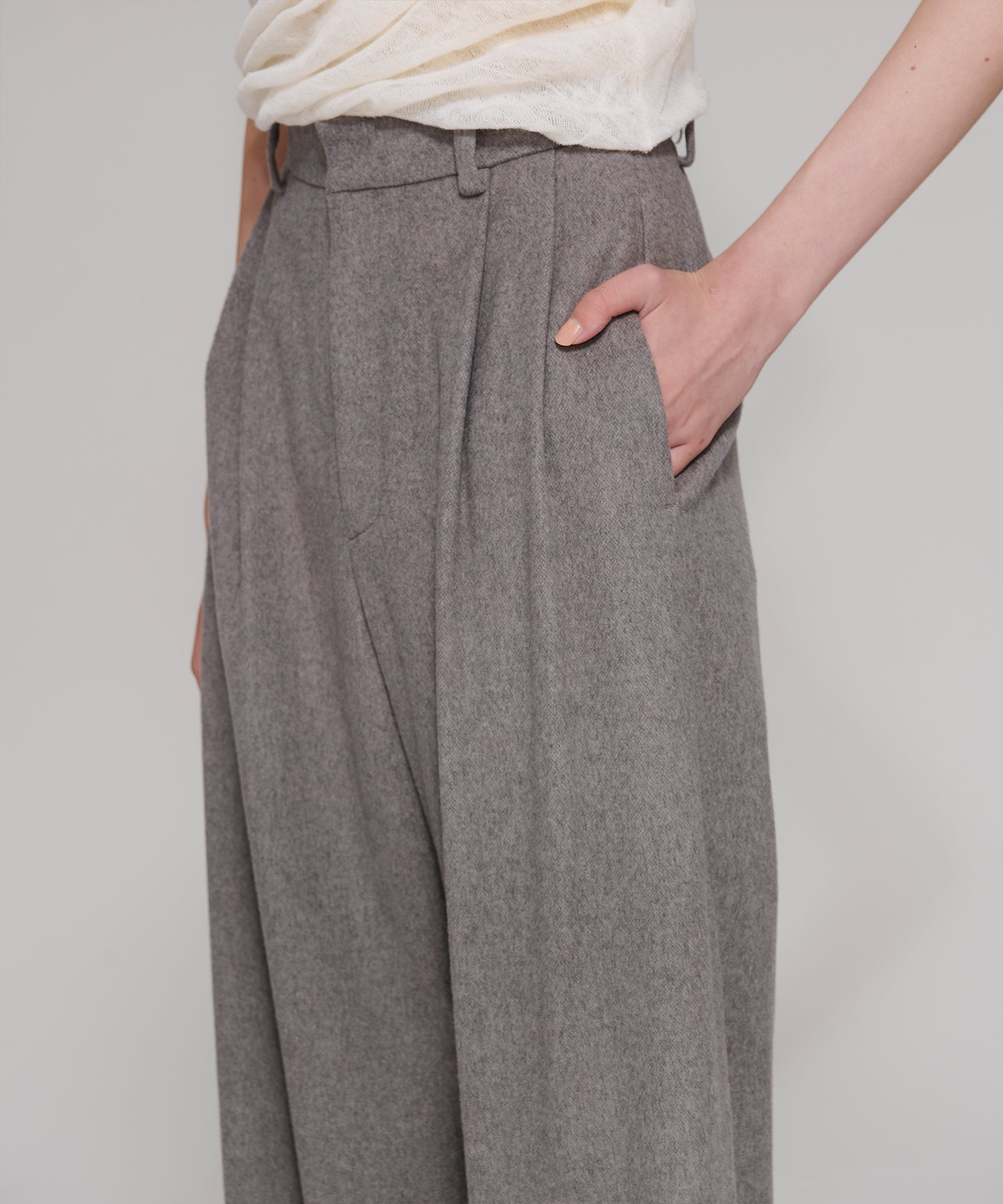 WOOL BEAVER / WIDE PANTS
