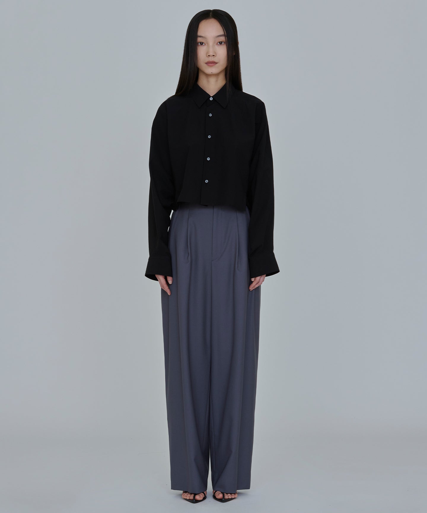 WORSTED TROPICAL / TUCKED PANTS