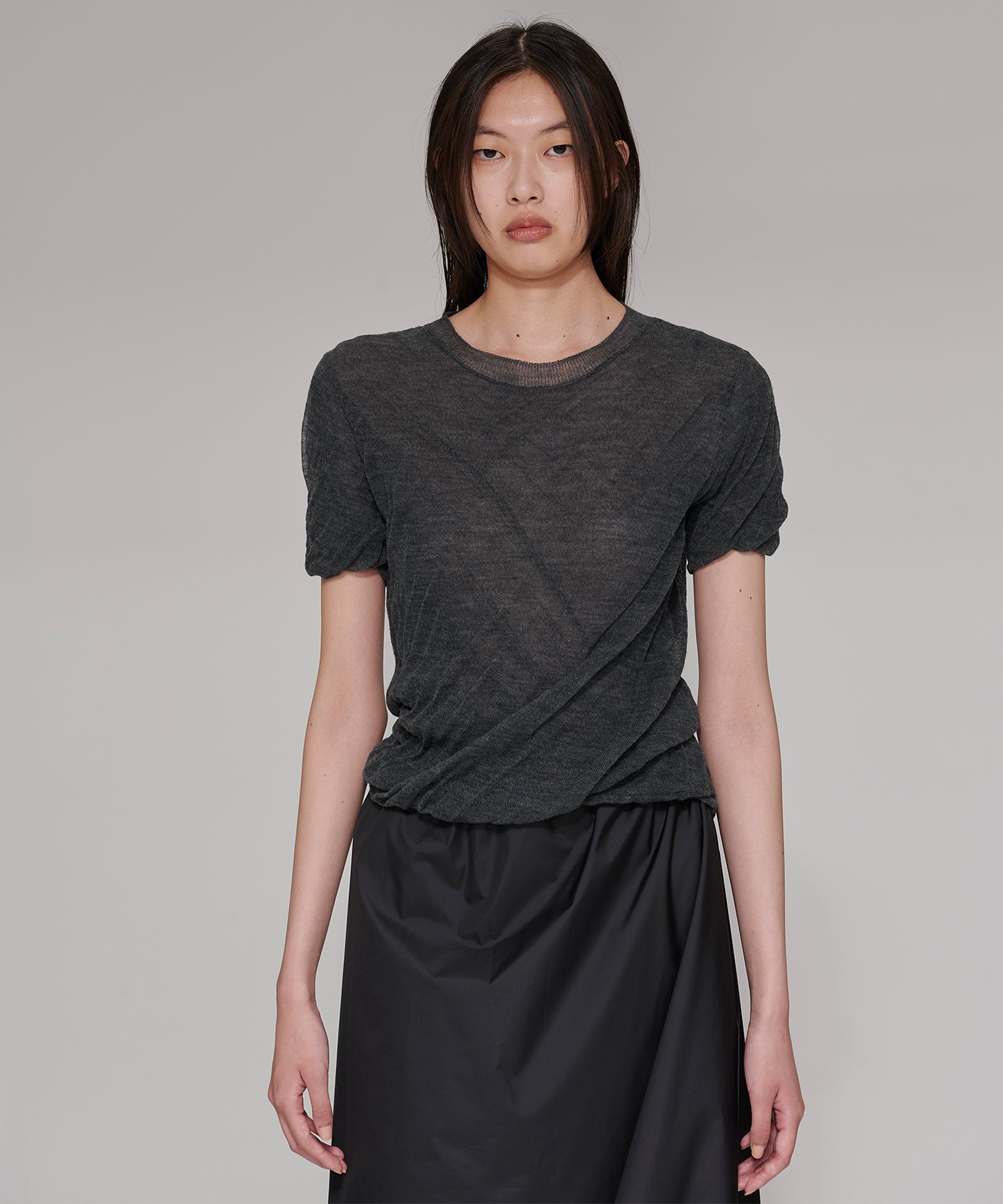 WOOL HIGH TWIST / HALF SLEEVES KNIT