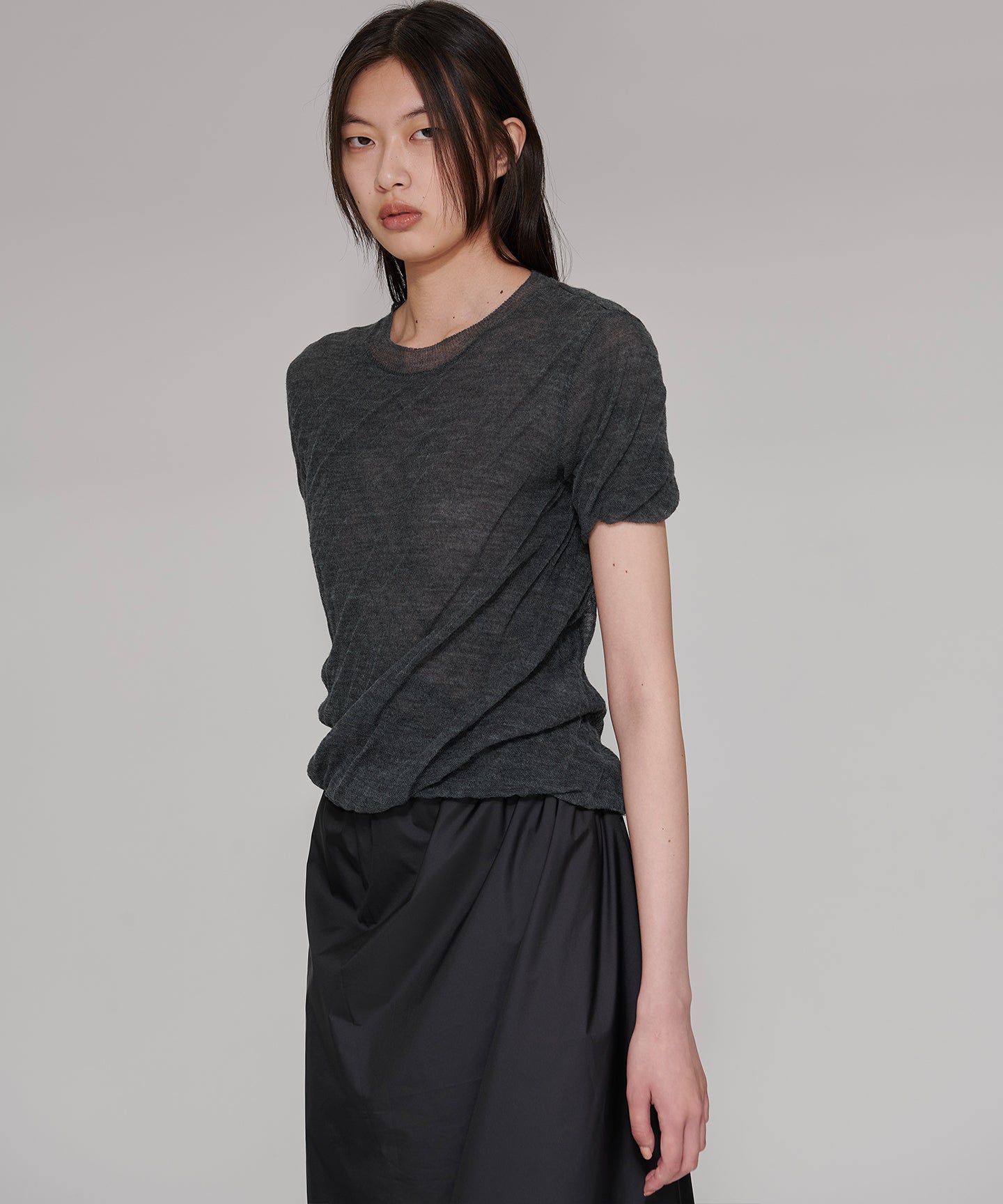 WOOL HIGH TWIST / HALF SLEEVES KNIT