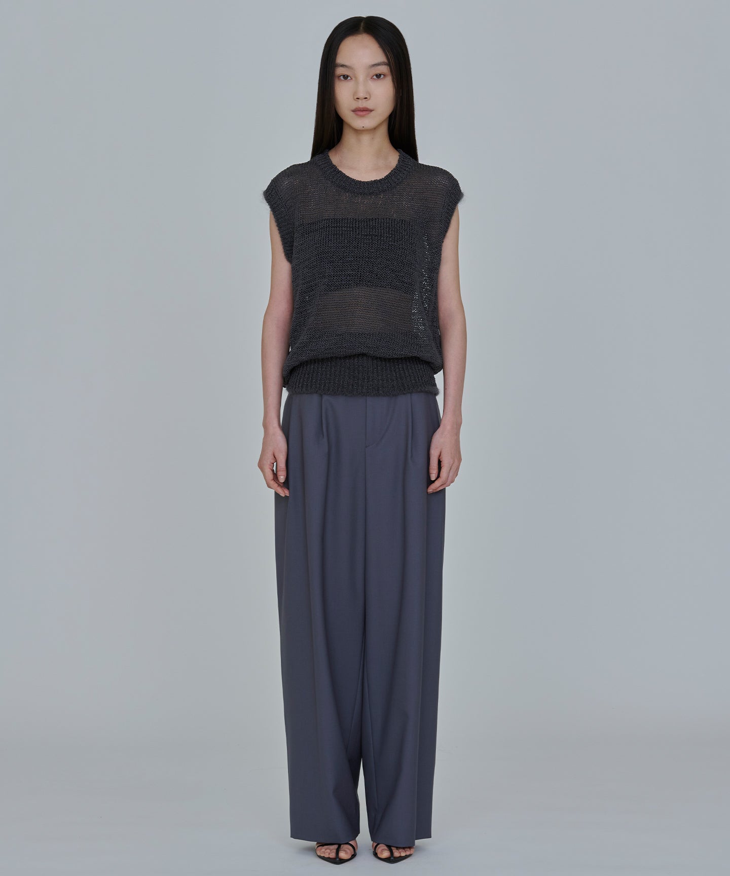 WORSTED TROPICAL / TUCKED PANTS