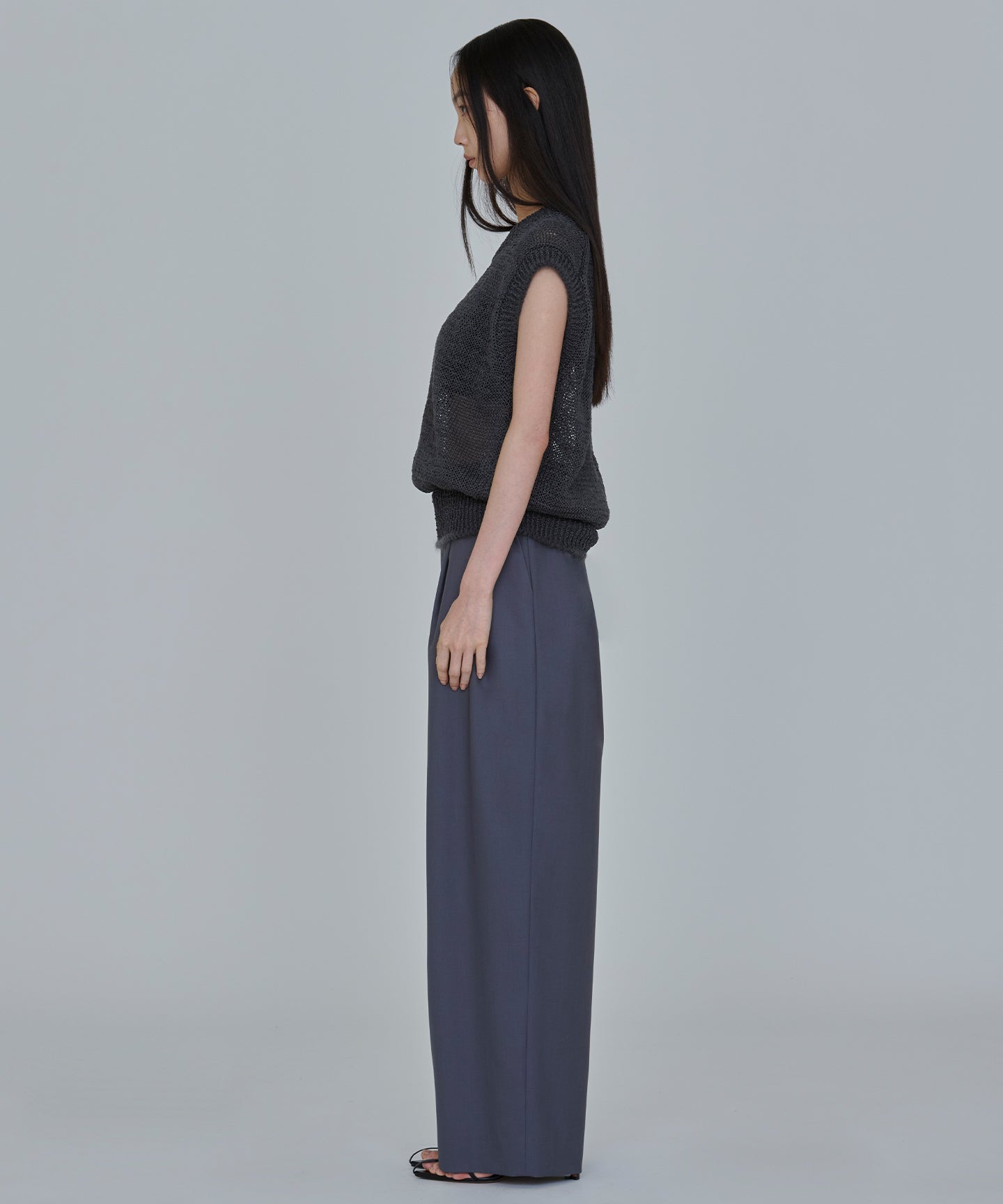 WORSTED TROPICAL / TUCKED PANTS