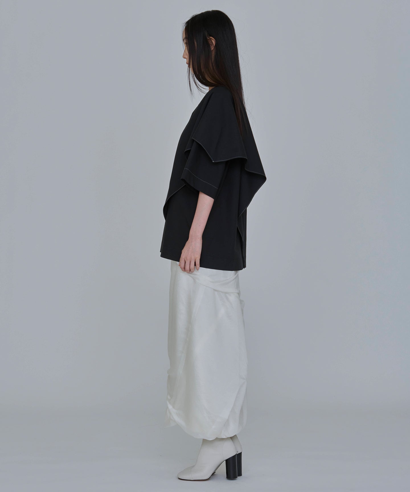 COTTON SILK TYPEWRITER / T-TOP with SCARF
