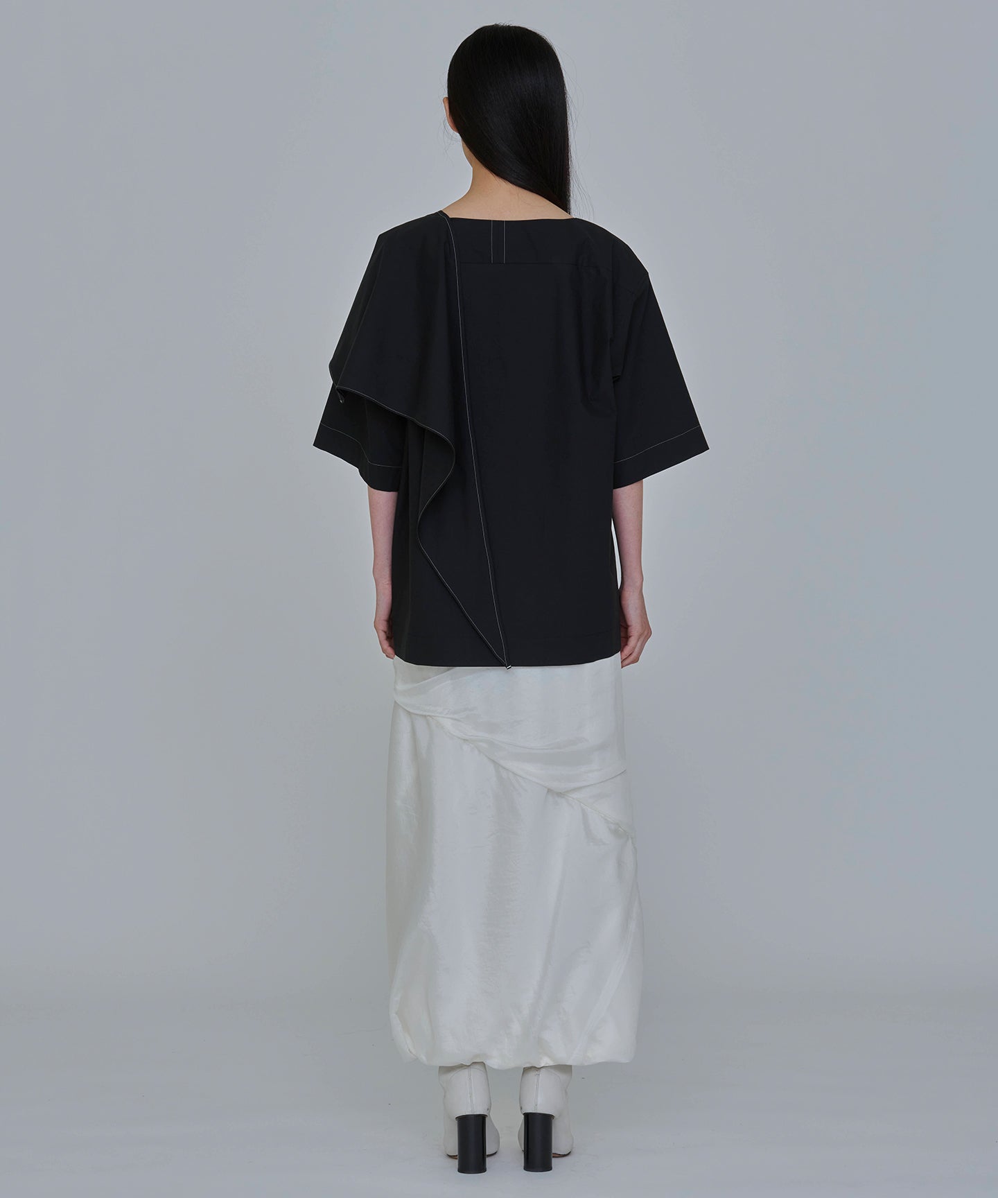 COTTON SILK TYPEWRITER / T-TOP with SCARF