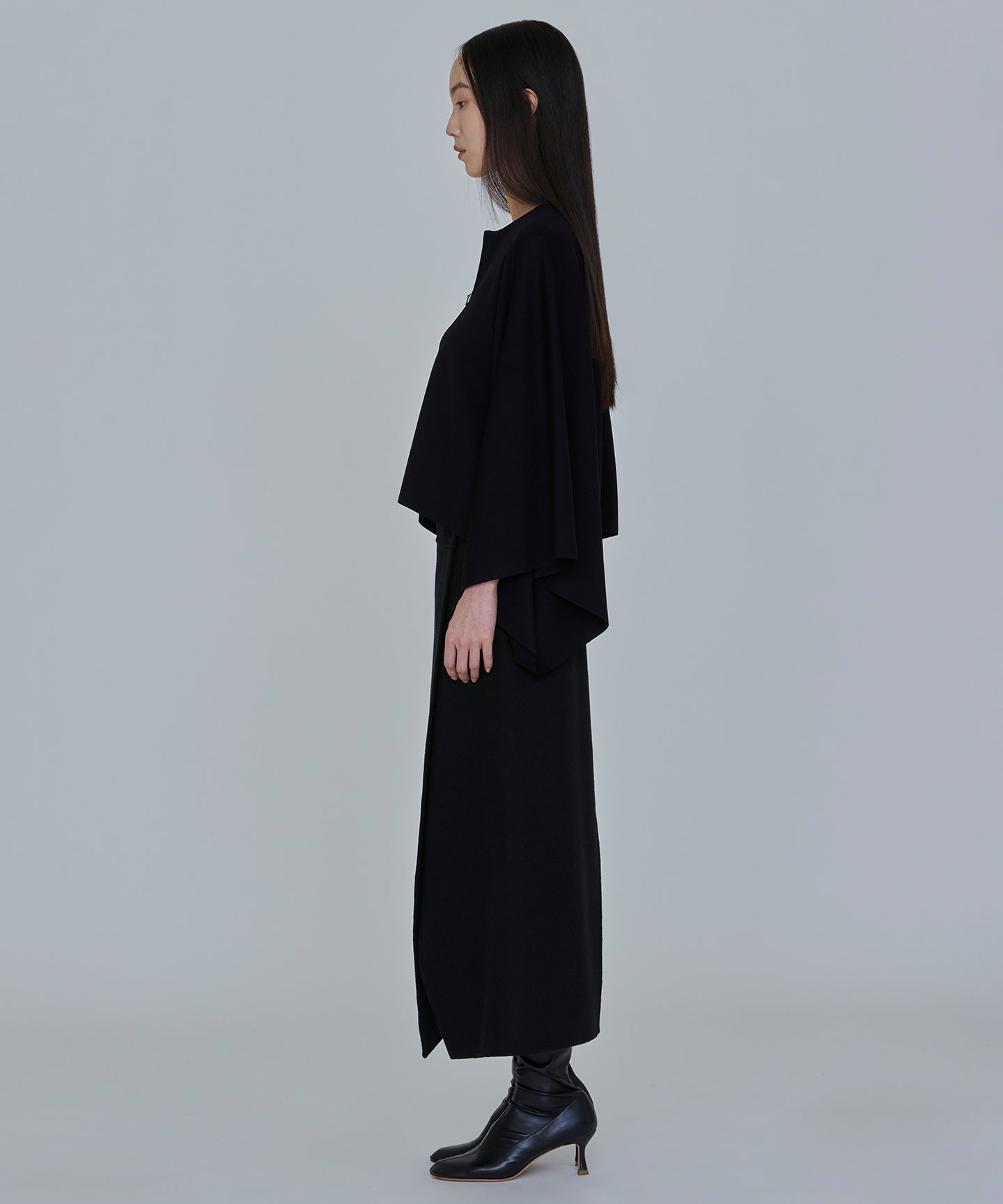 WOOL CASHMERE REVER / STRAIGHT CUT SKIRT