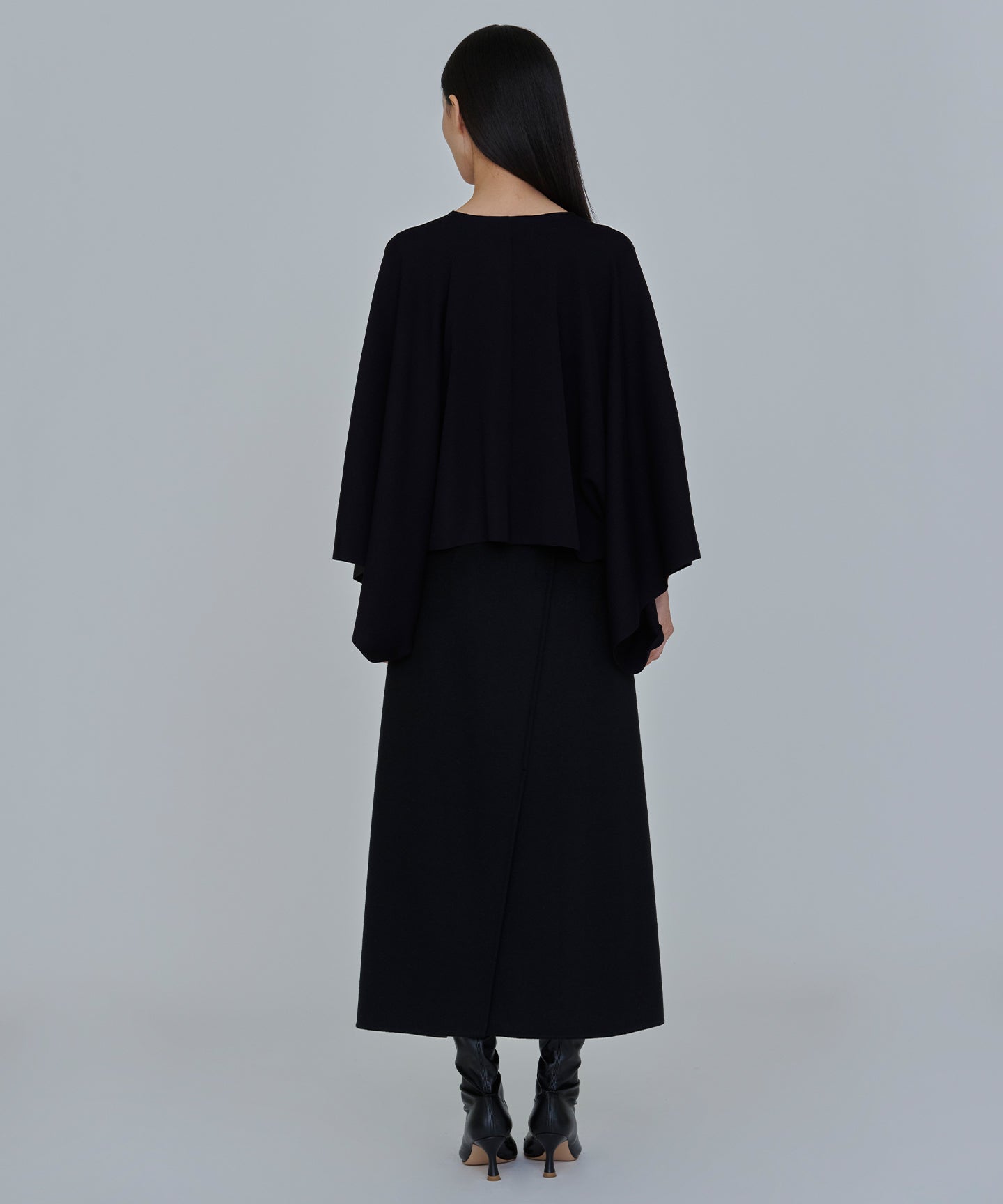 WOOL CASHMERE REVER / STRAIGHT CUT SKIRT