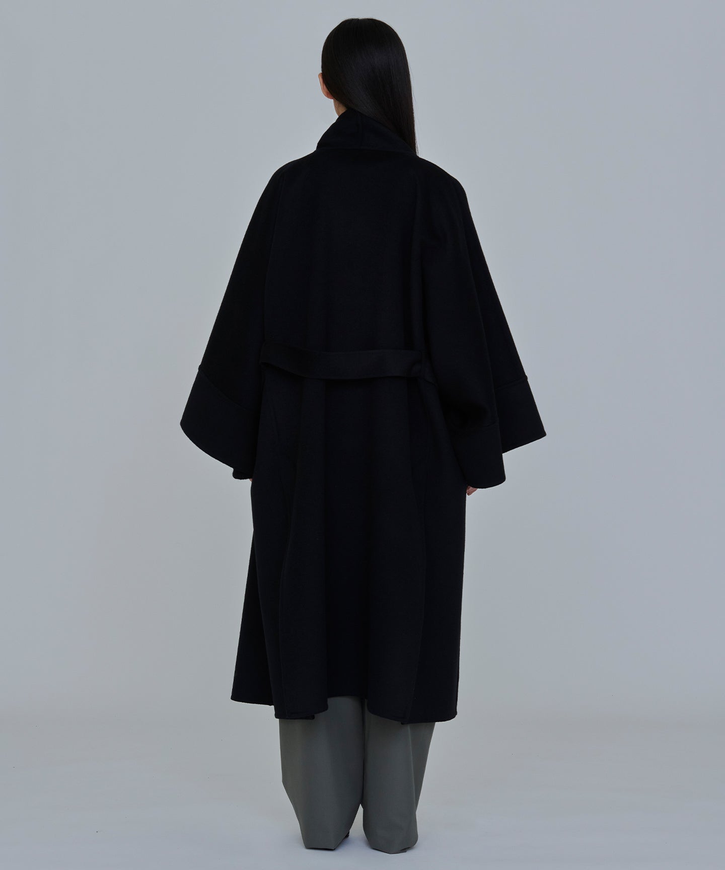WOOL CASHMERE REVER / KIMONO SLEEVE WRAP COAT