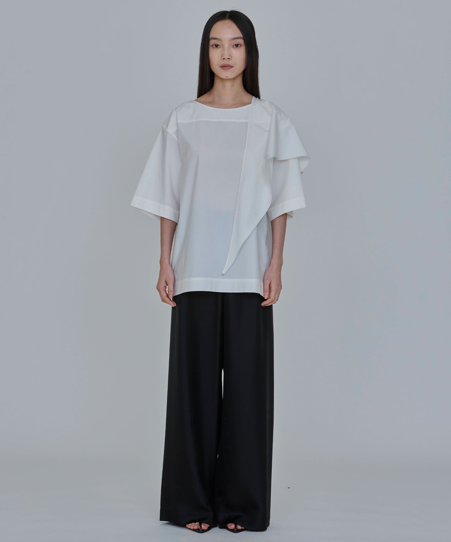COTTON SILK TYPEWRITER / T-TOP with SCARF