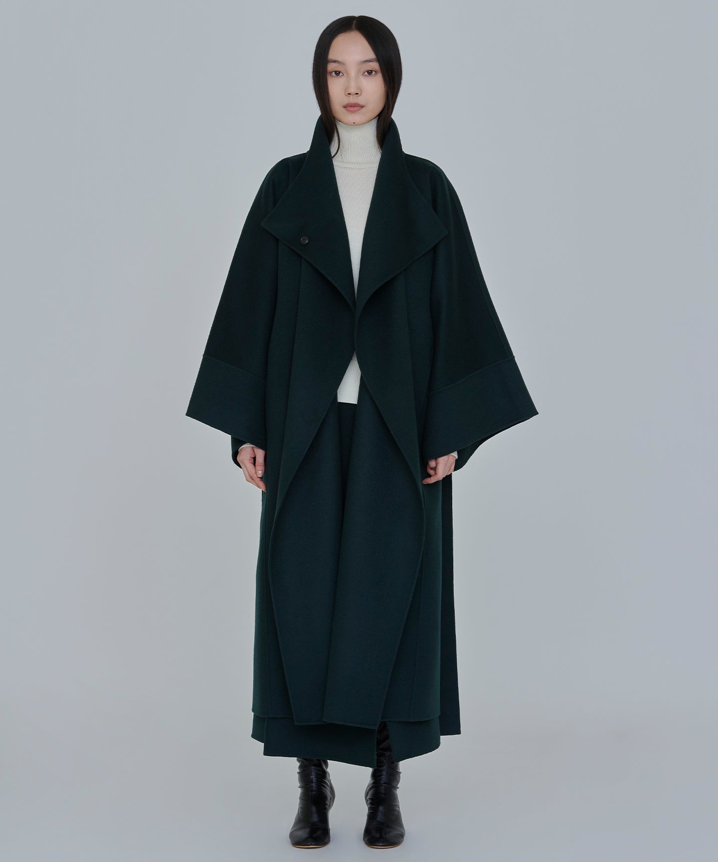 WOOL CASHMERE REVER / KIMONO SLEEVE WRAP COAT
