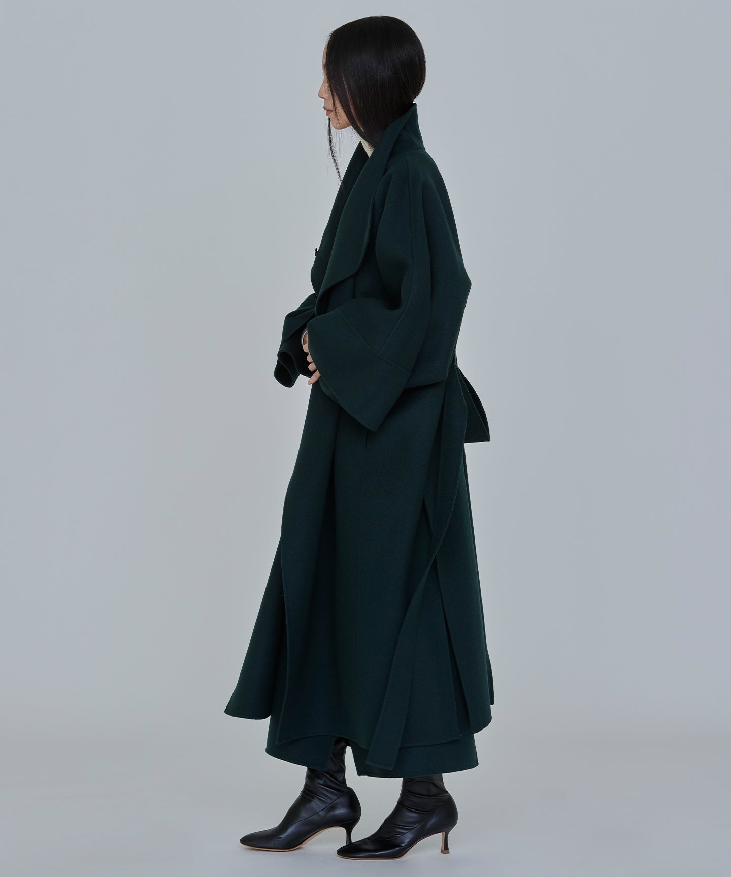 WOOL CASHMERE REVER / KIMONO SLEEVE WRAP COAT