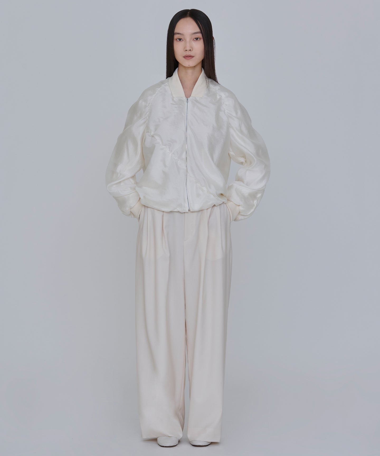 WORSTED TROPICAL / TUCKED PANTS