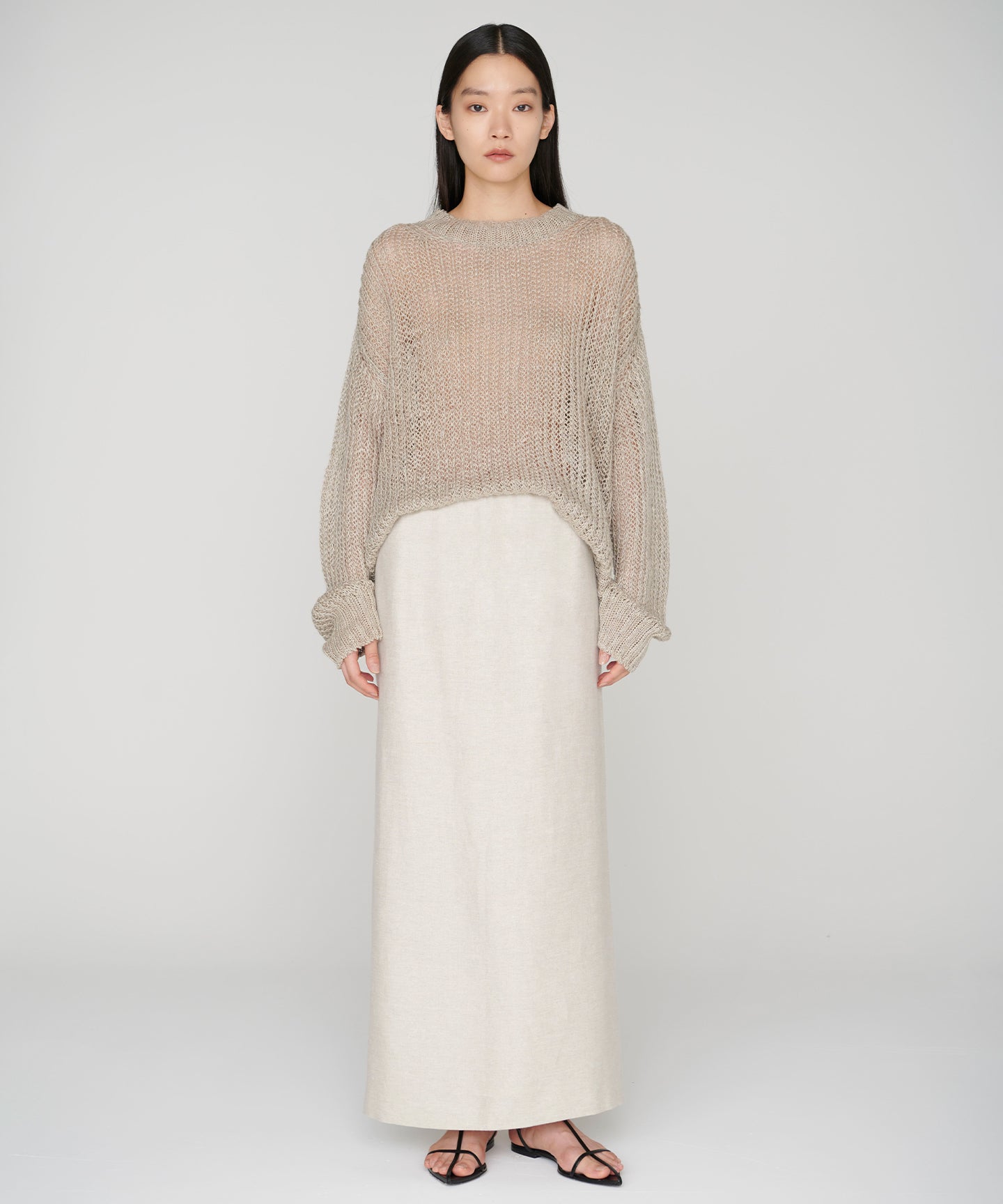 LINEN DOUBLE CLOTH / STRAIGHT SKIRT