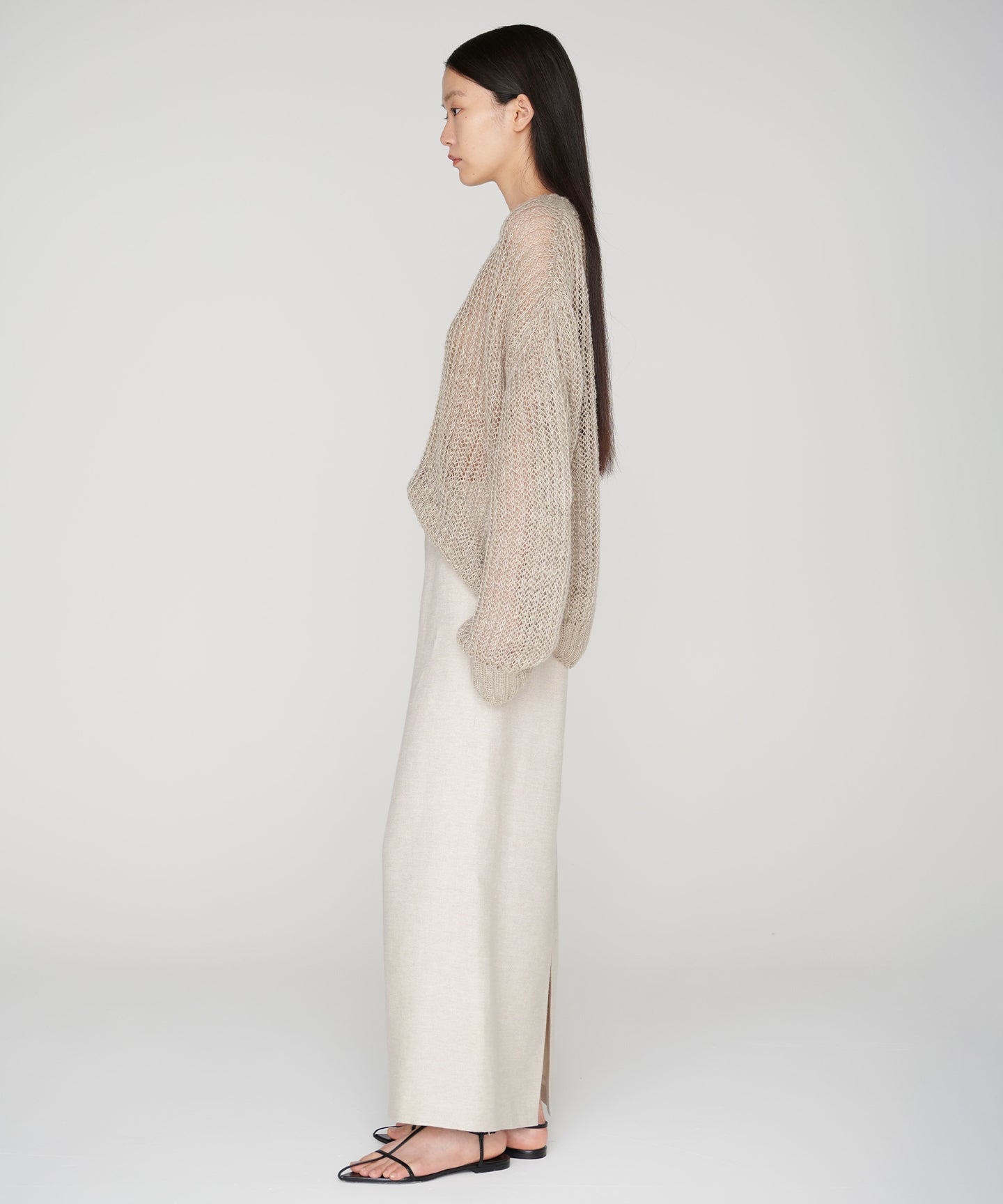 LINEN DOUBLE CLOTH / STRAIGHT SKIRT