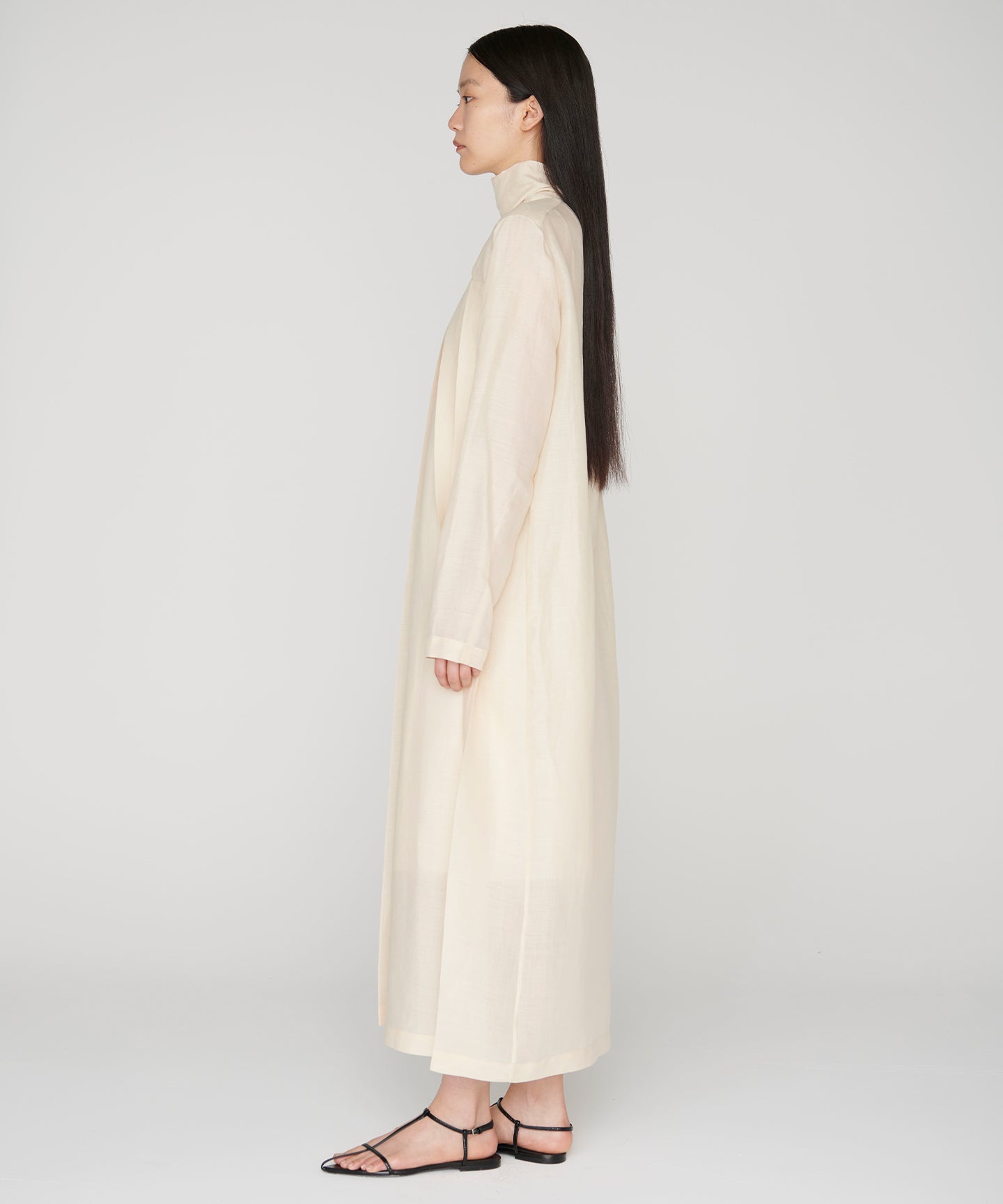 RAMIE SILK LAWN / PLEATED LONG DRESS