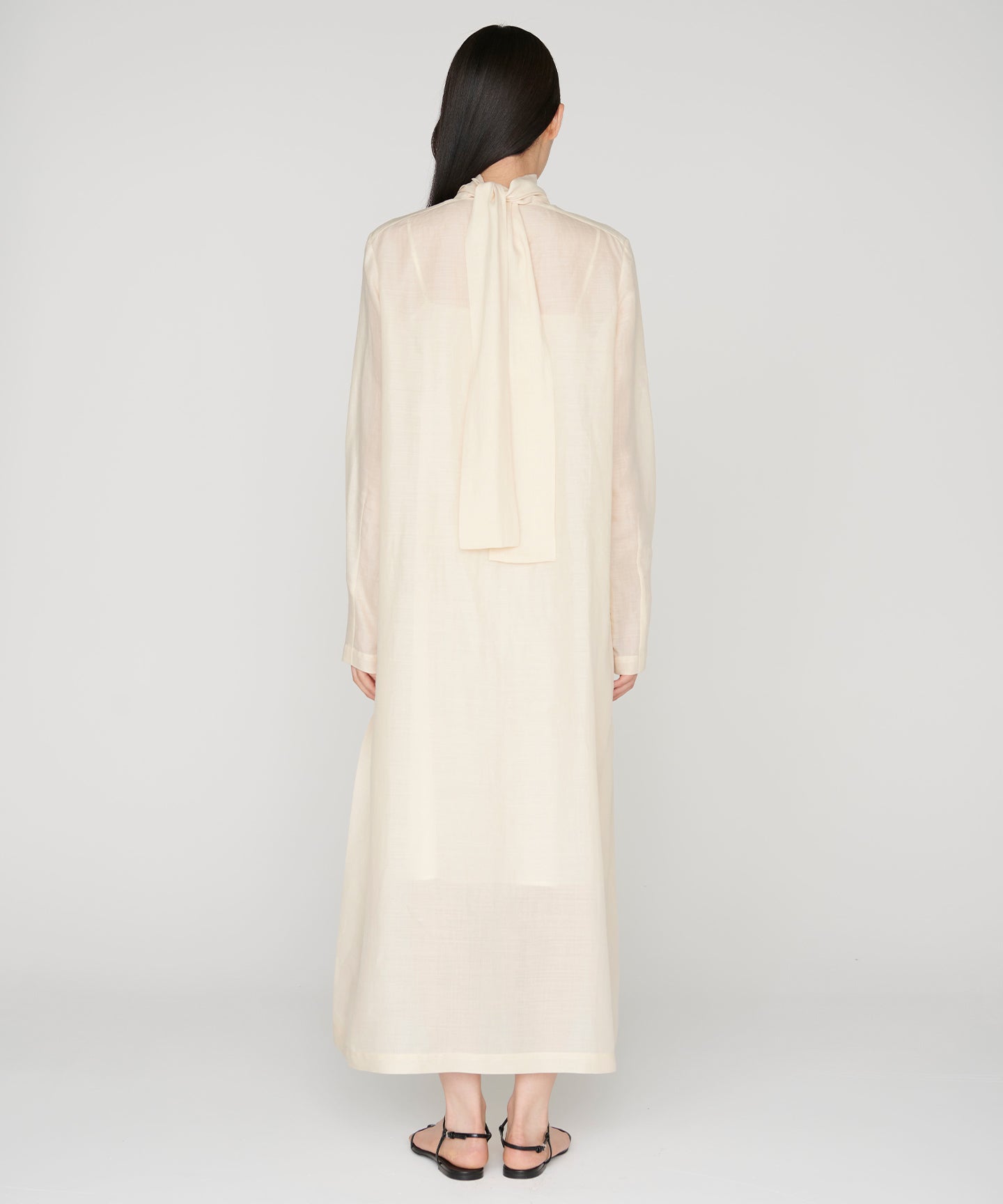 RAMIE SILK LAWN / PLEATED LONG DRESS