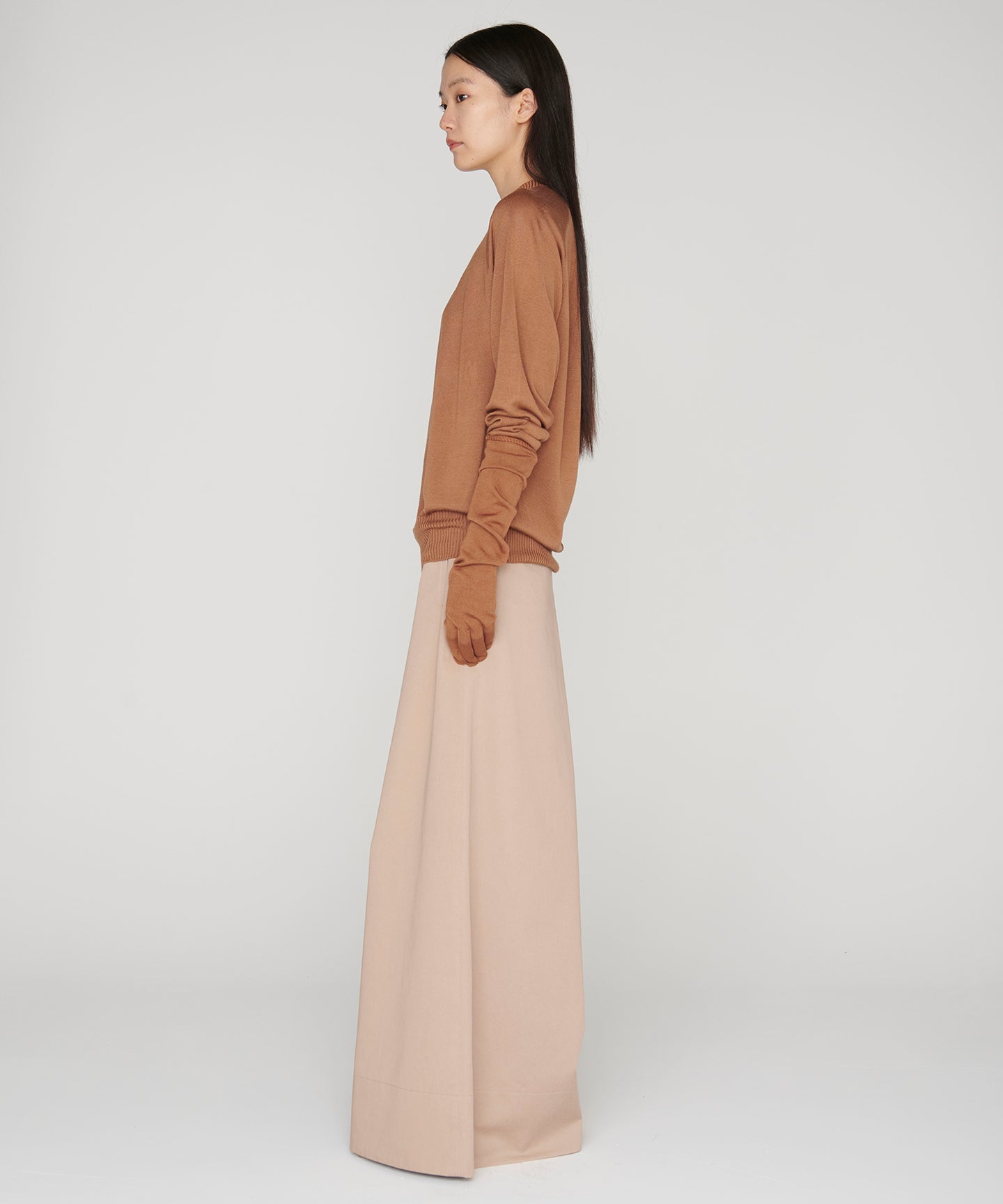 SILK WHOLEGARMENT / CREWNECK TSUTSUMU SWEATER