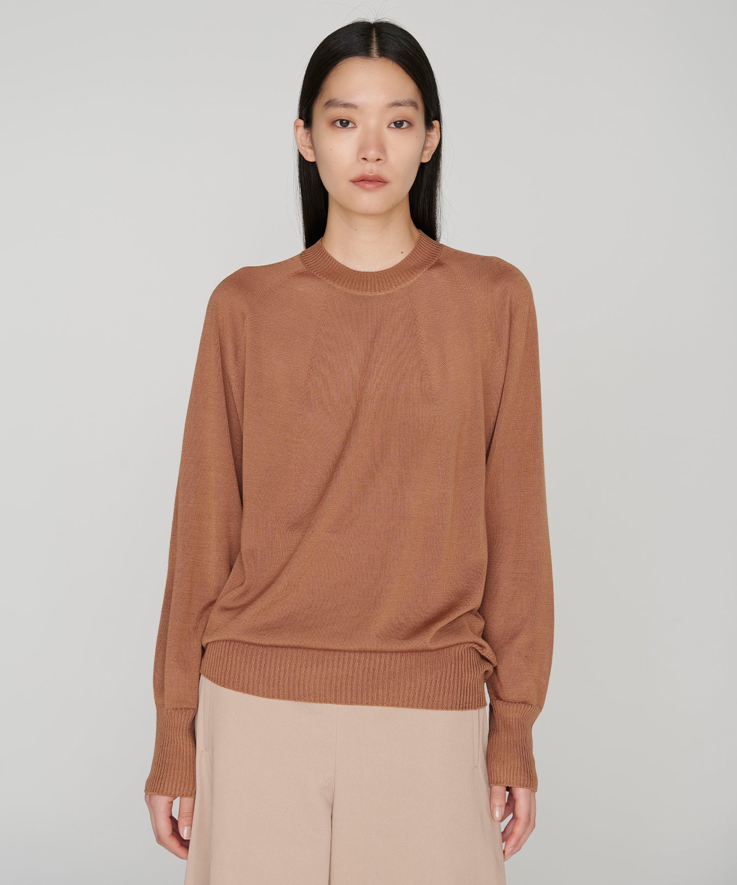 SILK WHOLEGARMENT / CREWNECK TSUTSUMU SWEATER