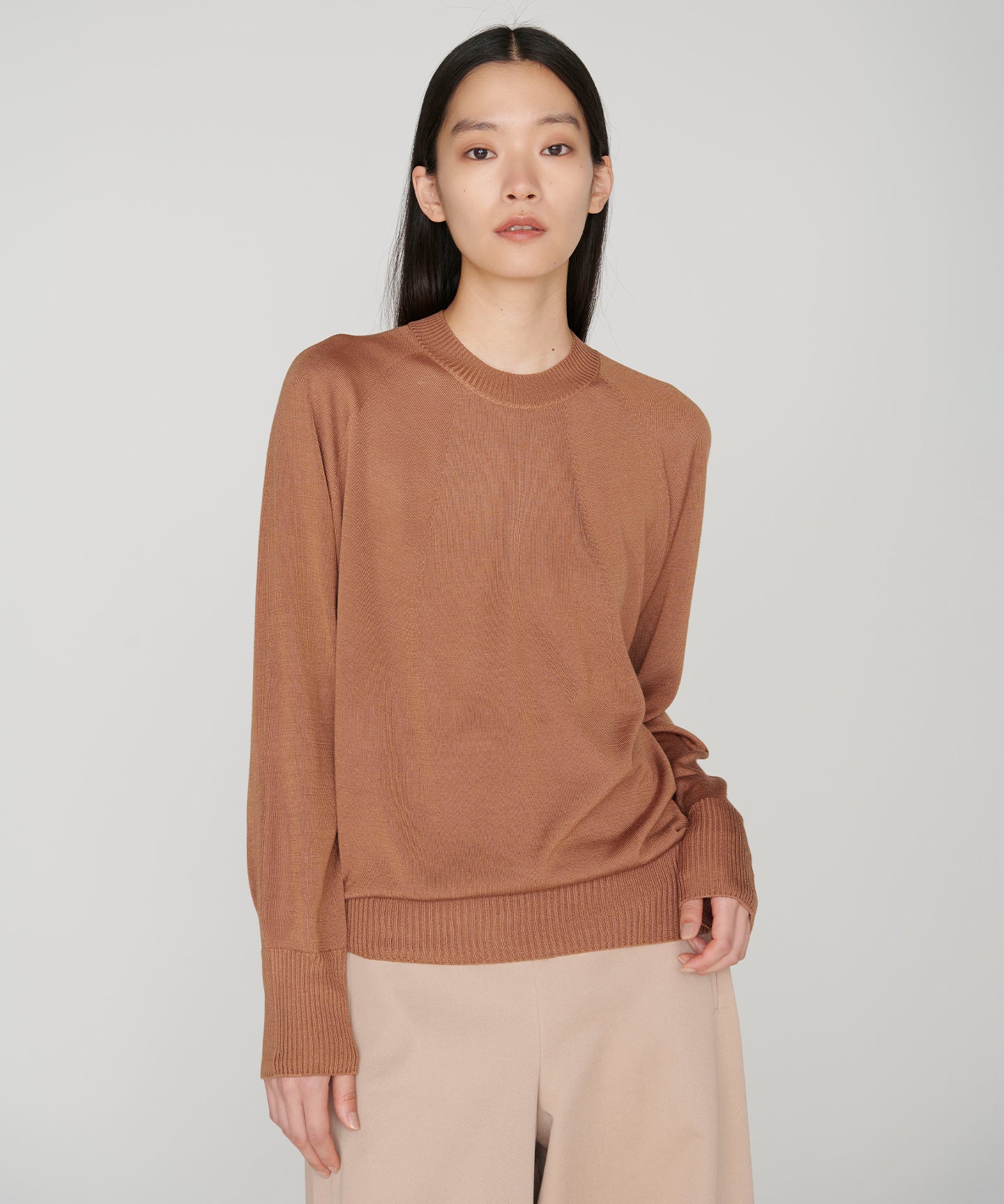 SILK WHOLEGARMENT / CREWNECK TSUTSUMU SWEATER