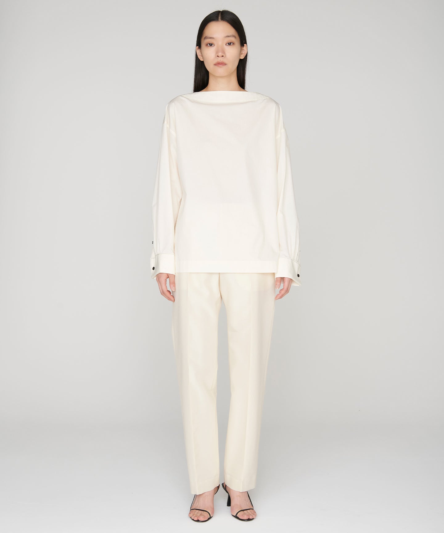 WOOL SILK / SLIM LEG PANTS