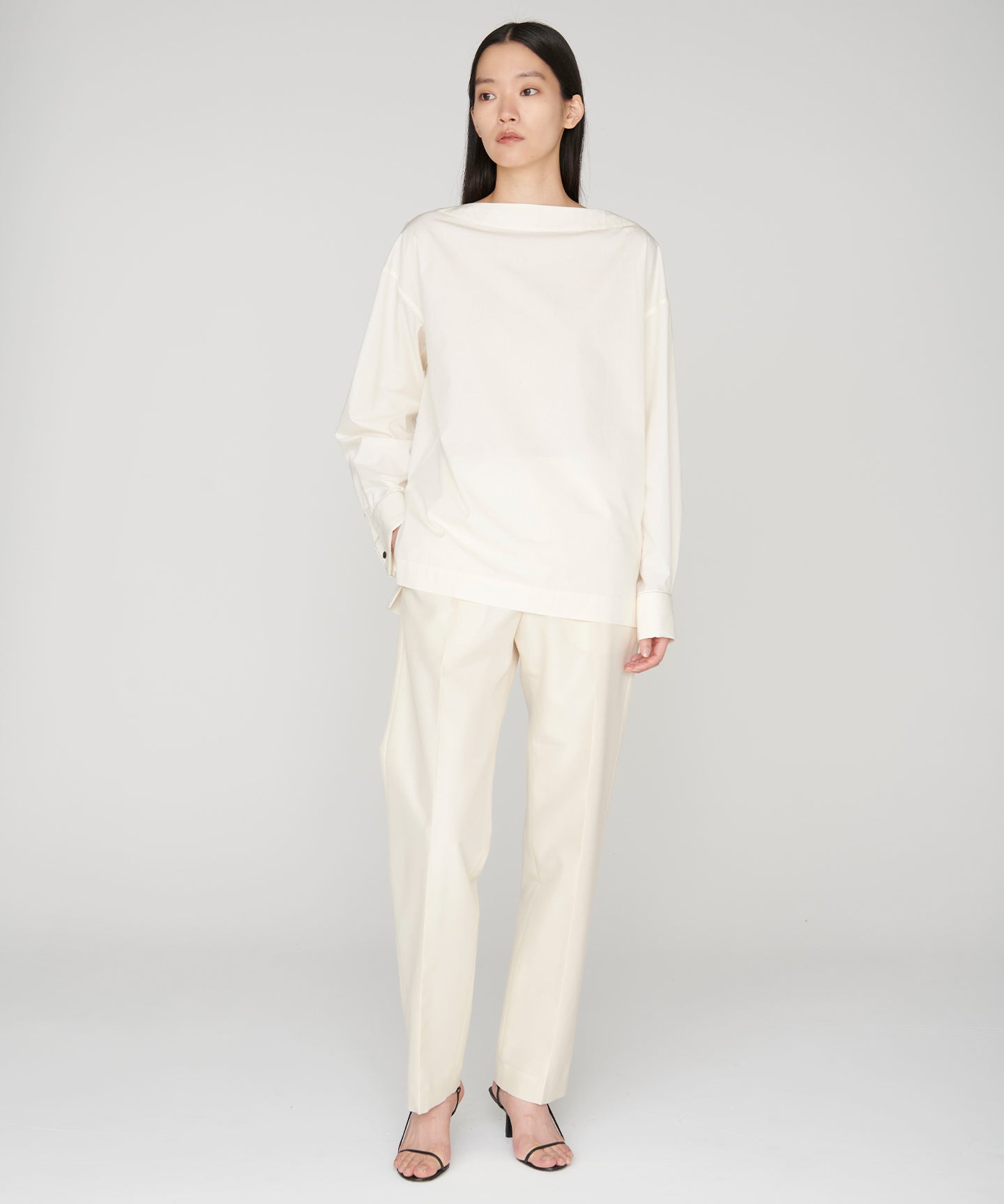 WOOL SILK / SLIM LEG PANTS