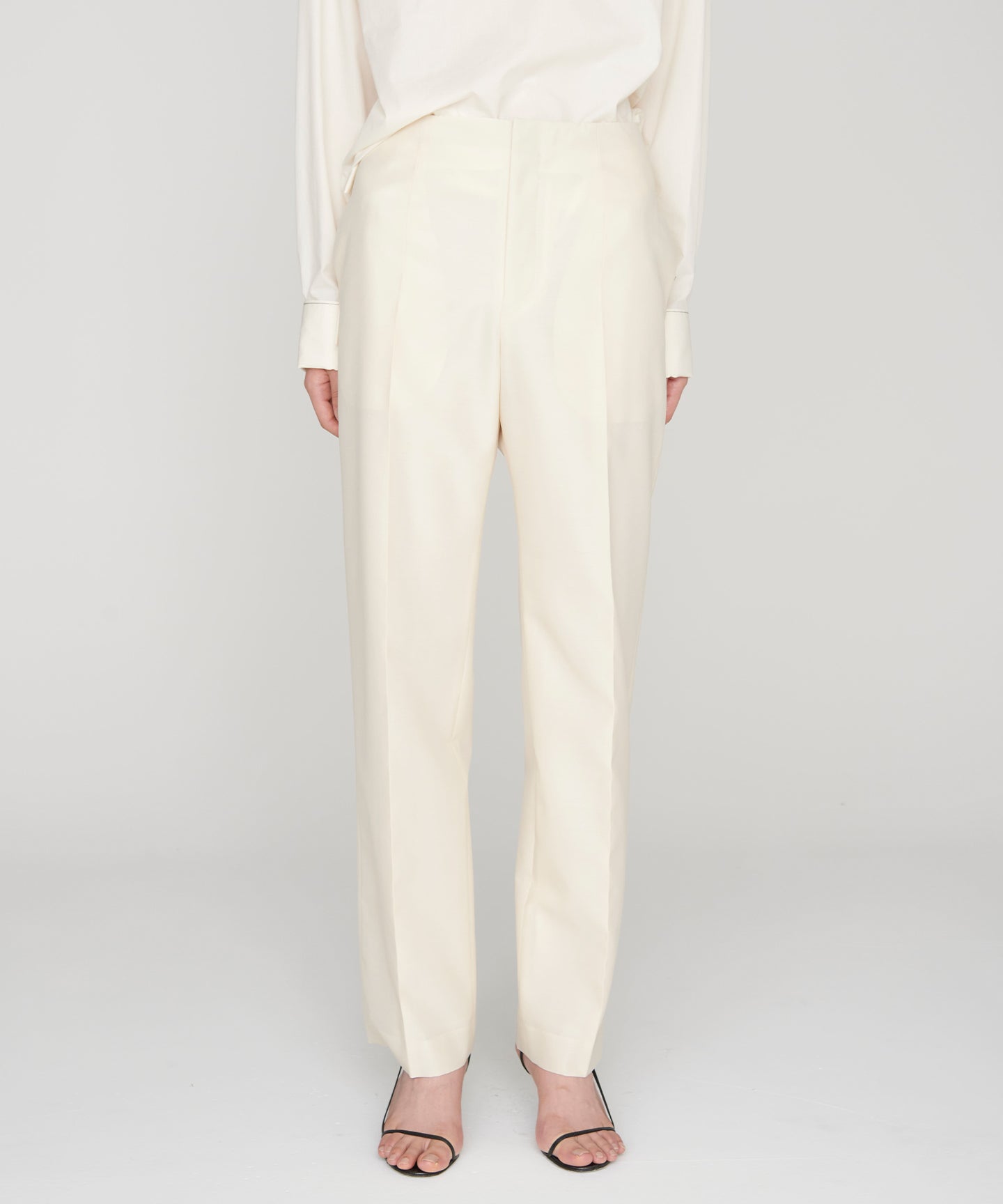 WOOL SILK / SLIM LEG PANTS