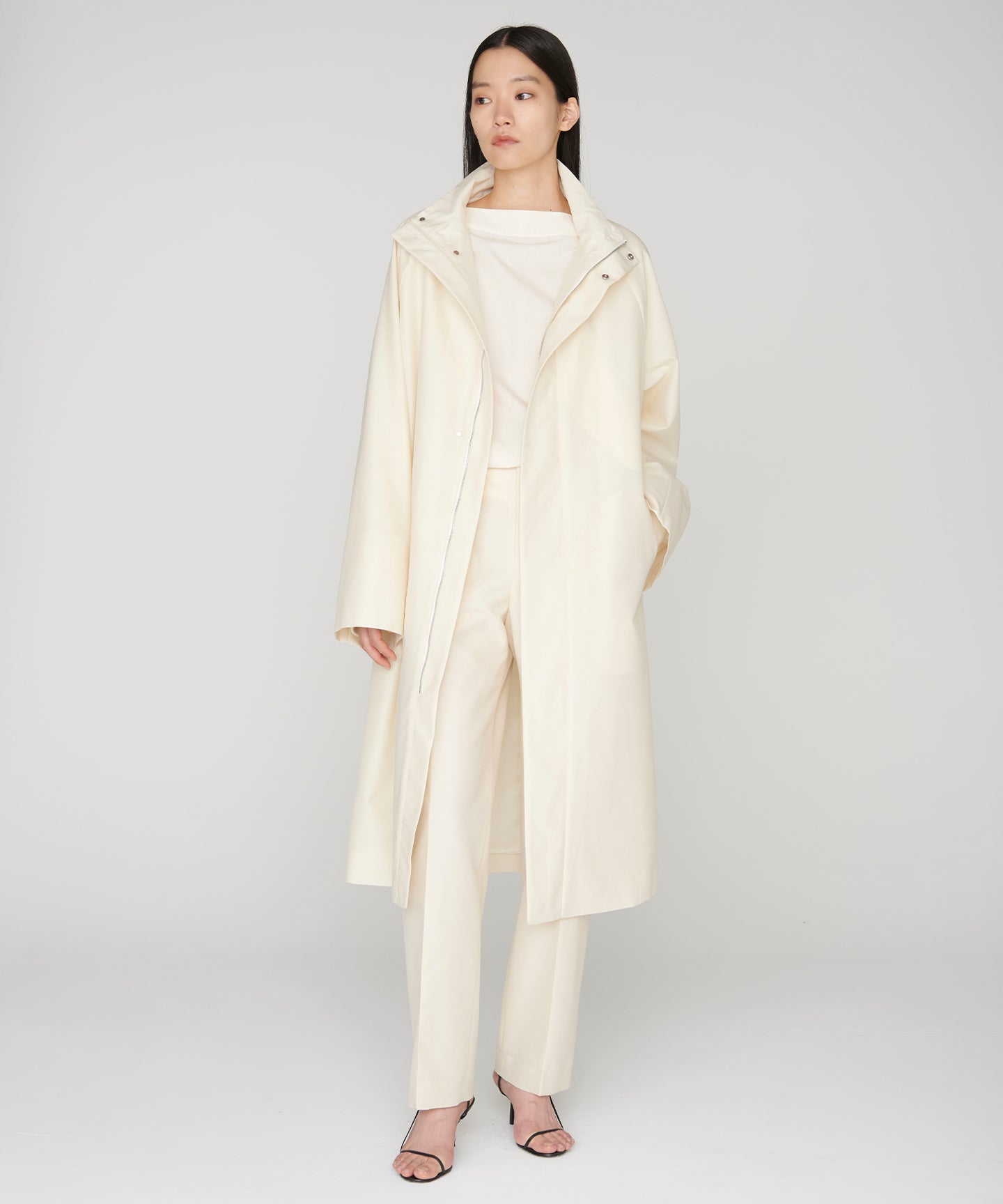 WOOL SILK / SLIM LEG PANTS