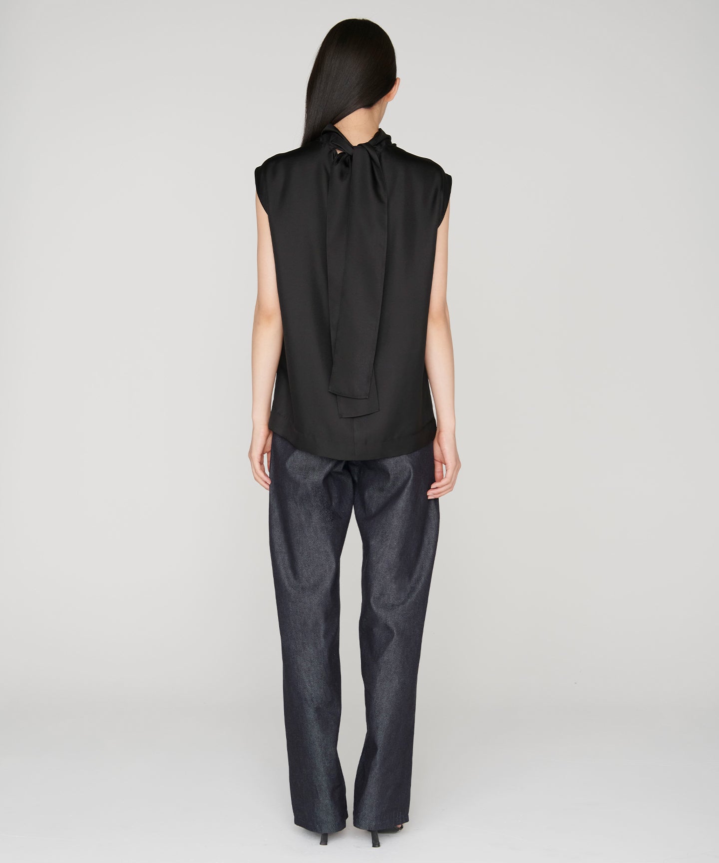 COTTON SILK DENIM / STRAIGHT TSUTSUMU  PANTS