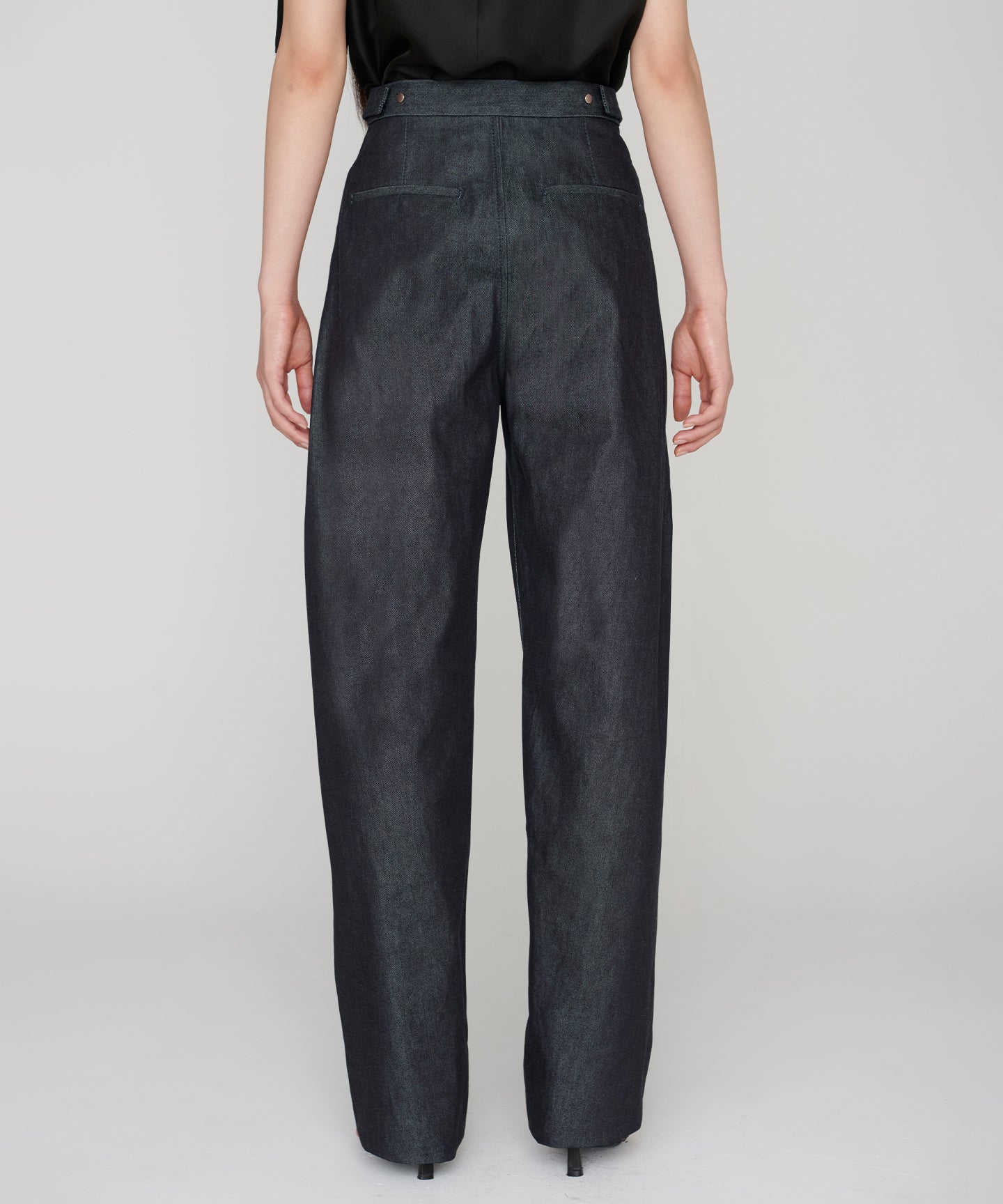 COTTON SILK DENIM / STRAIGHT TSUTSUMU  PANTS
