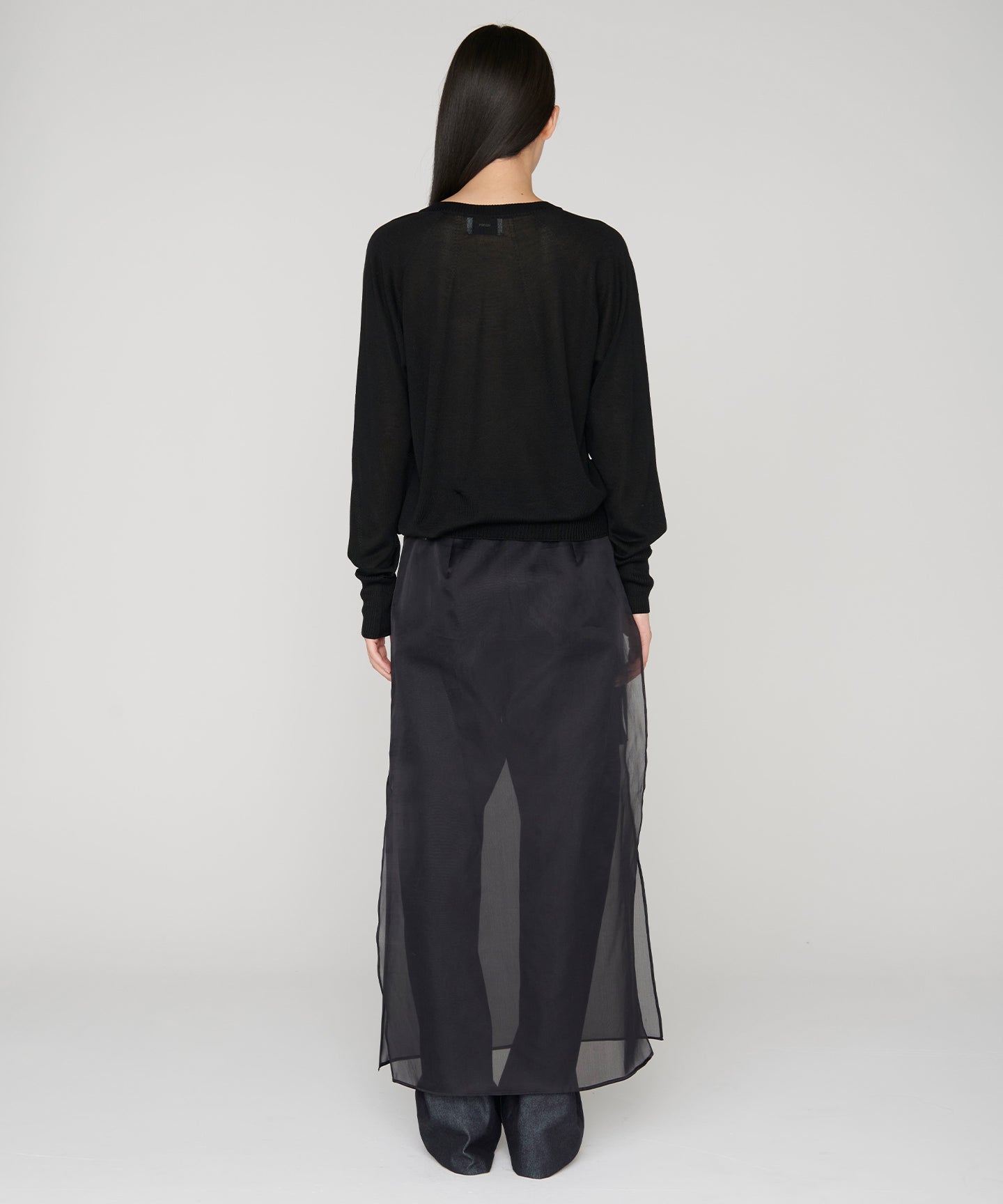 COTTON SILK DENIM / STRAIGHT TSUTSUMU  PANTS