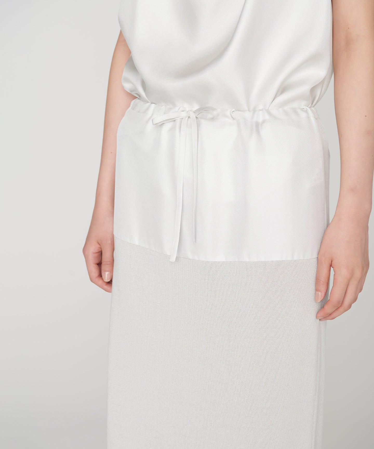 SILK COTTON / BLOCKING KNIT SKIRT