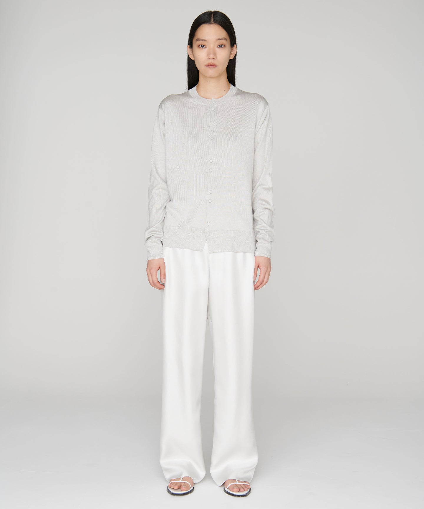 SILK COTTON / BUTTON DETAIL CARDIGAN