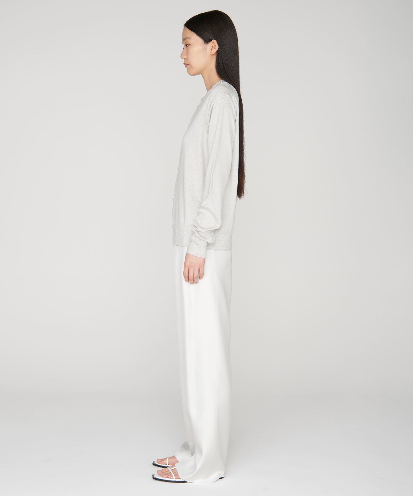 SILK COTTON / BUTTON DETAIL CARDIGAN