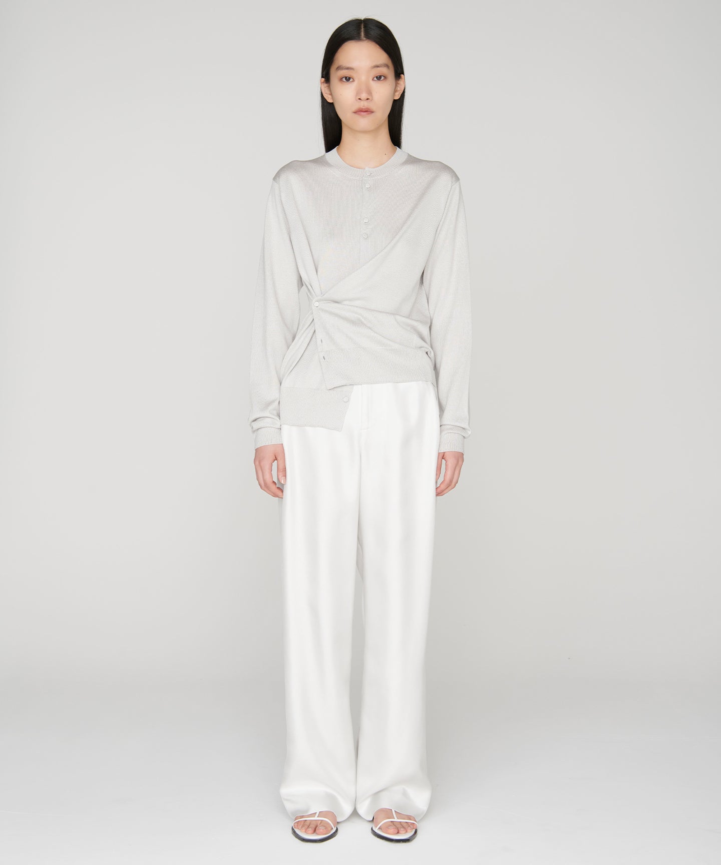 SILK COTTON / BUTTON DETAIL CARDIGAN