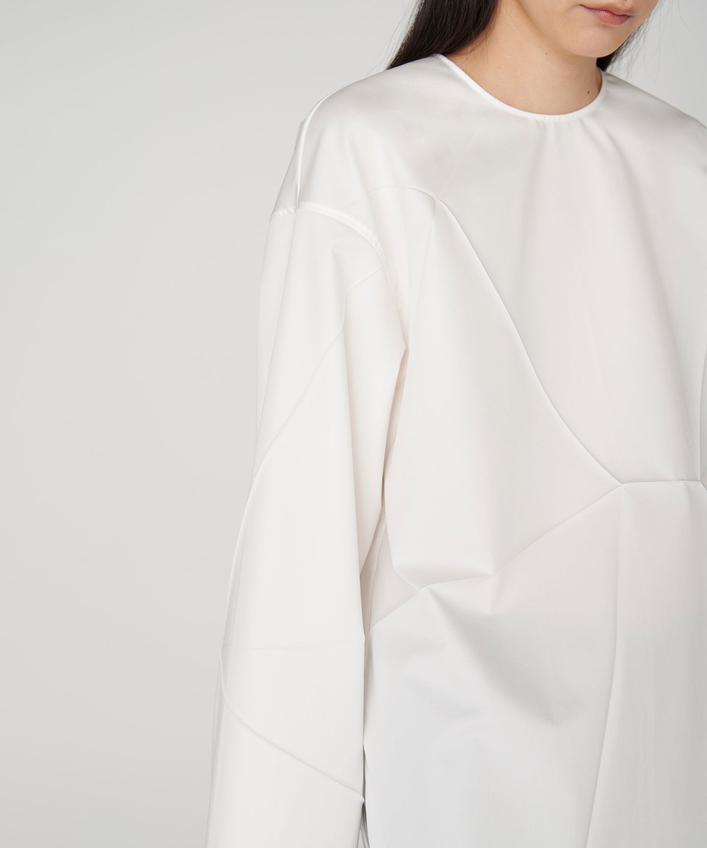 COTTON SATIN BROAD / OPEN THE PLEATS PULLOVER