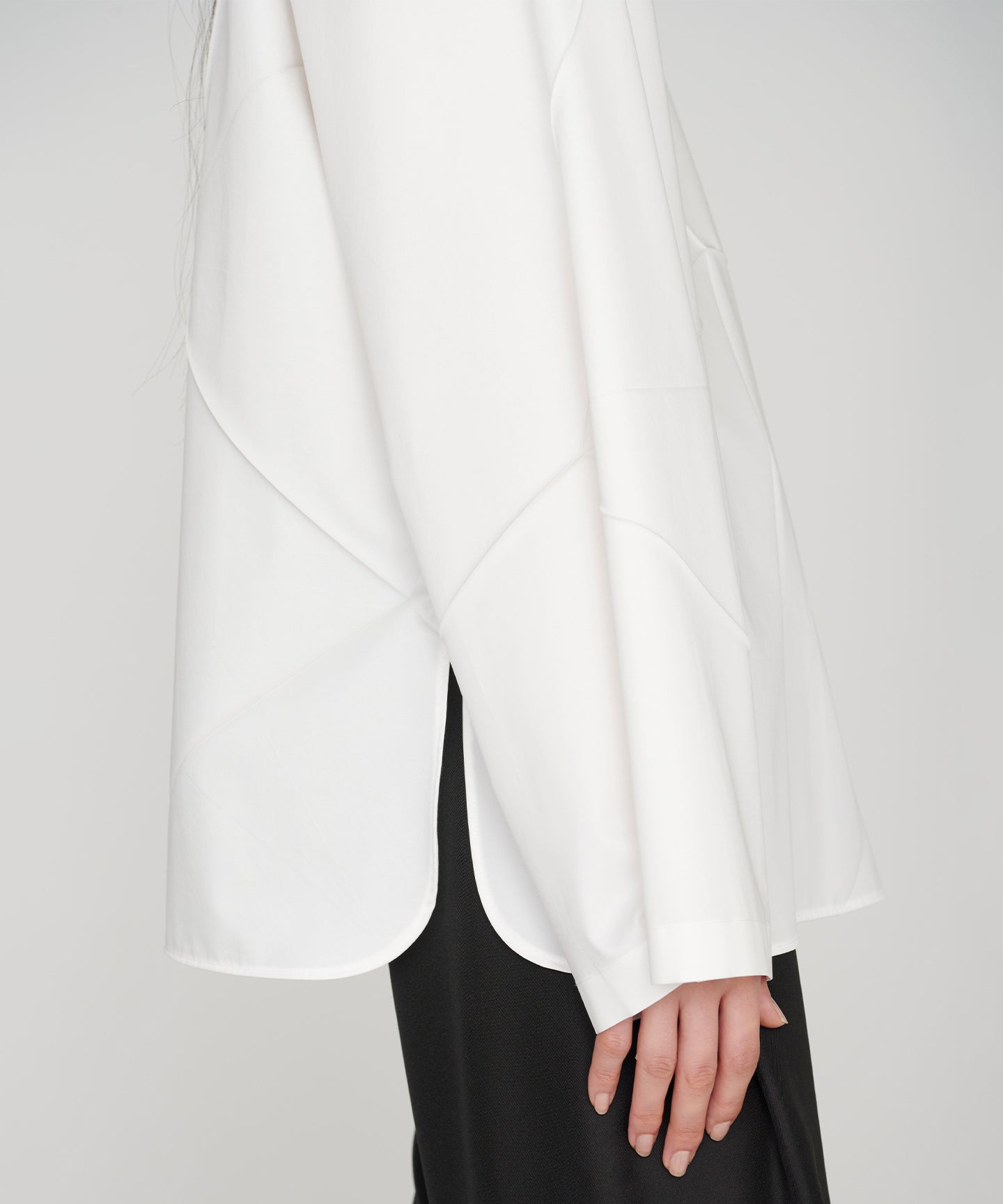 COTTON SATIN BROAD / OPEN THE PLEATS PULLOVER