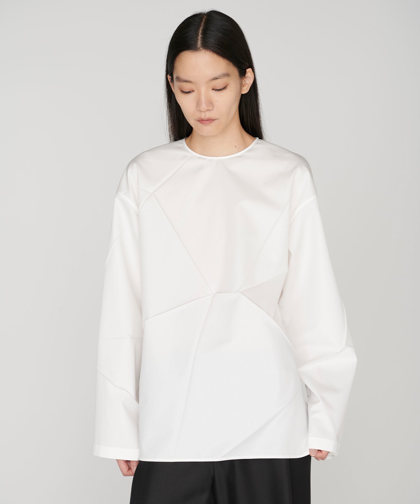 COTTON SATIN BROAD / OPEN THE PLEATS PULLOVER