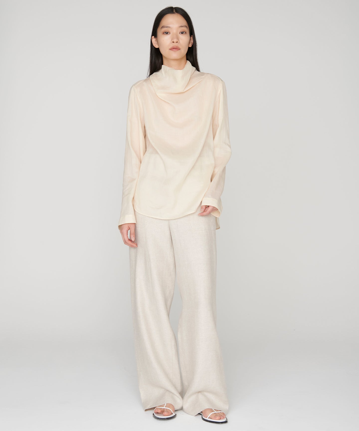 LINEN DOUBLE CLOTH / STRAIGHT TSUTSUMU  PANTS