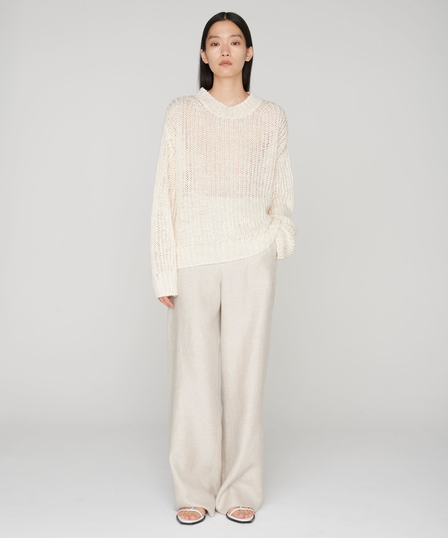 LINEN DOUBLE CLOTH / STRAIGHT TSUTSUMU  PANTS