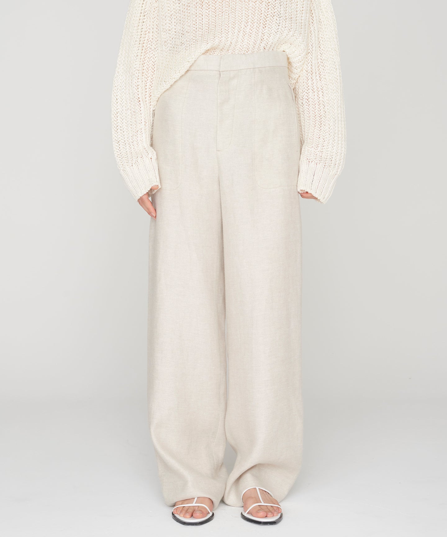 LINEN DOUBLE CLOTH / STRAIGHT TSUTSUMU  PANTS