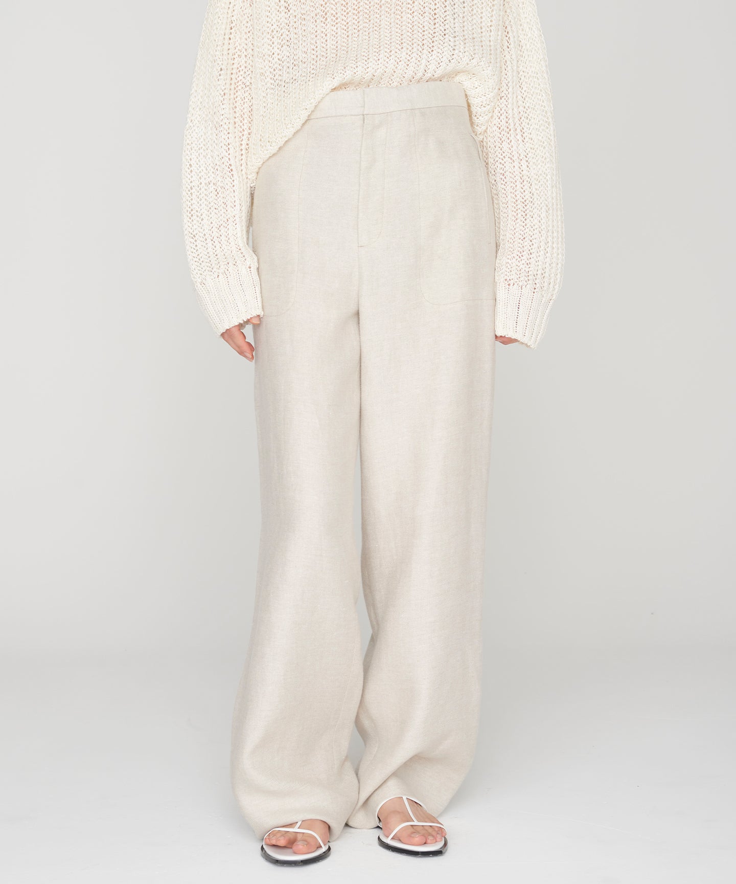 LINEN DOUBLE CLOTH / STRAIGHT TSUTSUMU  PANTS